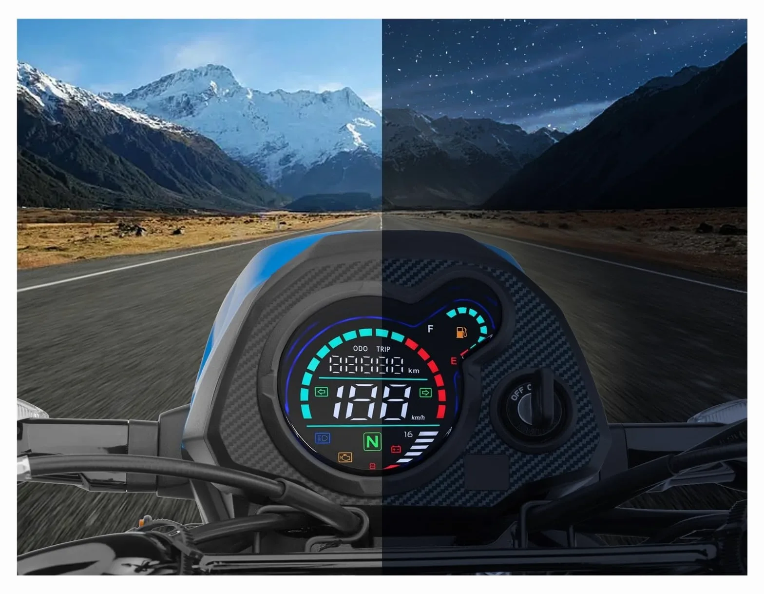 Moto Velocímetro Tacómetro Panel de instrumentos digital para motocicleta, tacómetro, velocímetro, voltímetro para Navi 110