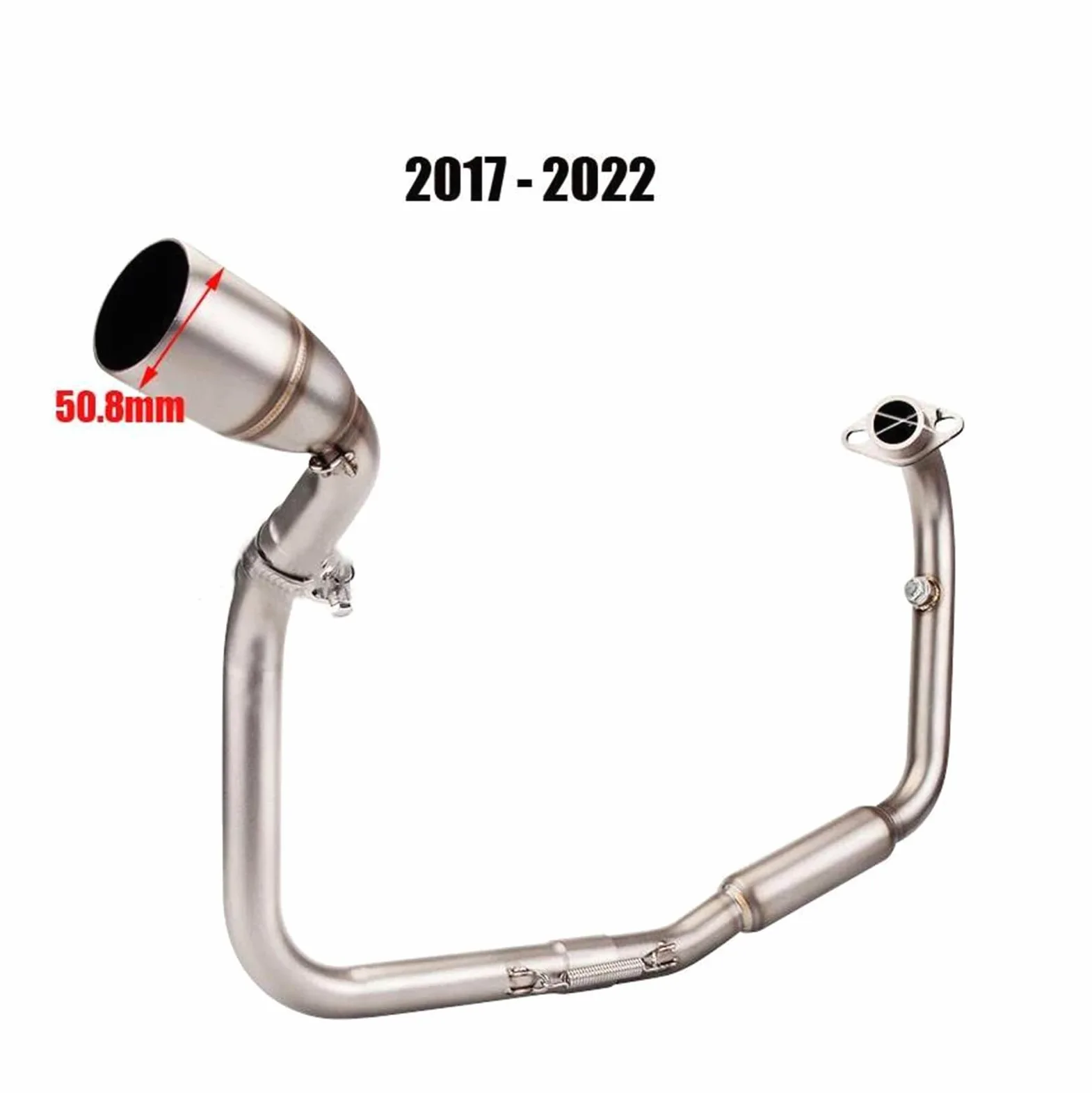 Genérico Silenciador de Escape Silenciador Conexión del Tubo Enlace Central Delantero Modificado 51 Mm para Benelli TNT125 TNT135 2017-2022