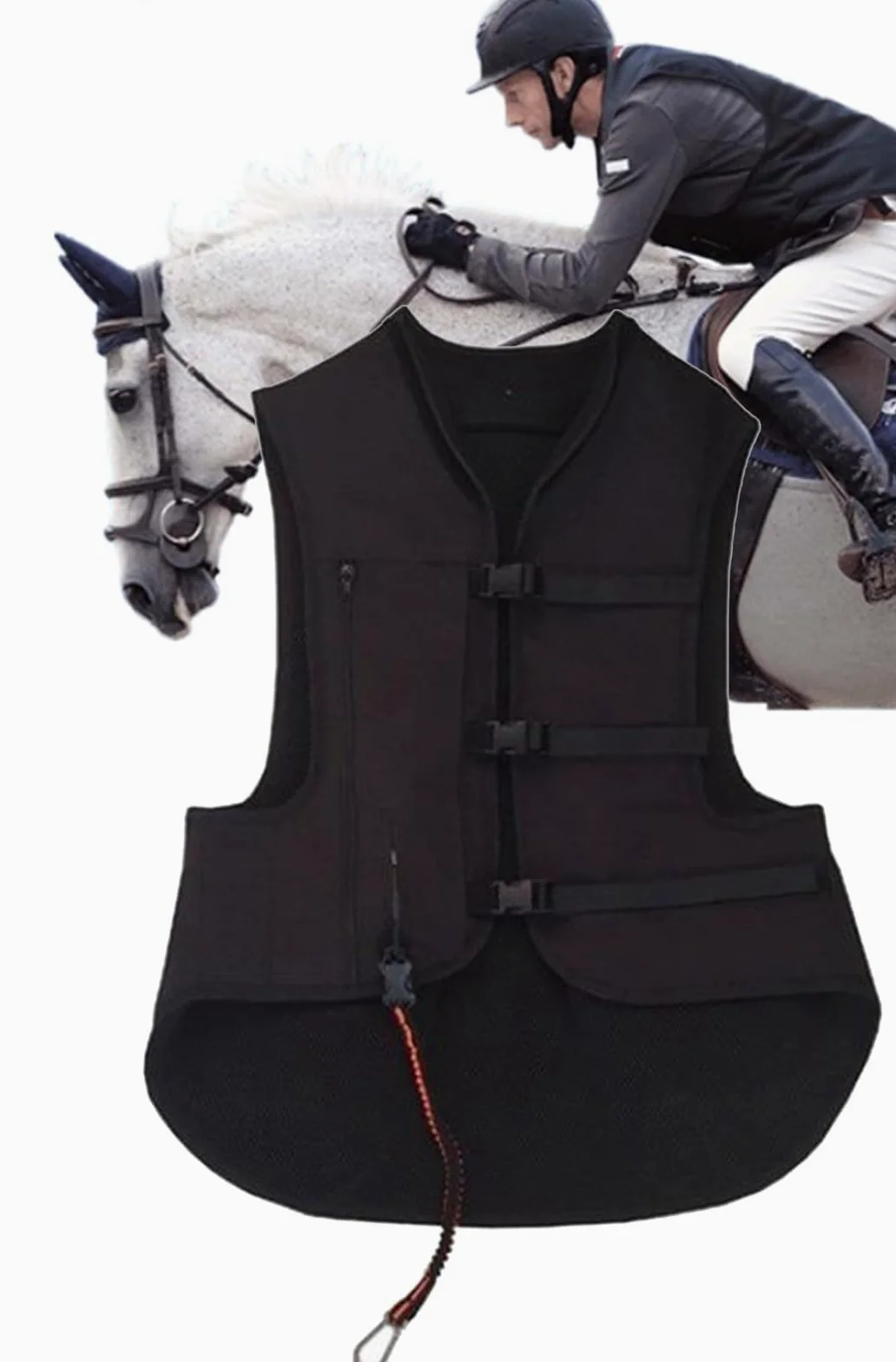 Chaleco Airbag ligero para equitación, motocicleta, ciclismo, chaleco de seguridad de alta visibilidad sin cilindro de CO2