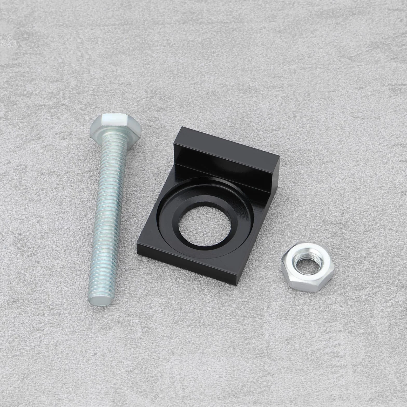 ECSiNG 2 piezas Tensor de cadena de motocicleta con agujero de 15 mm Ajustador de cadena CNC para bicicleta de motor de tierra Motocicleta 50cc 70cc 90cc 110cc 125cc Negro