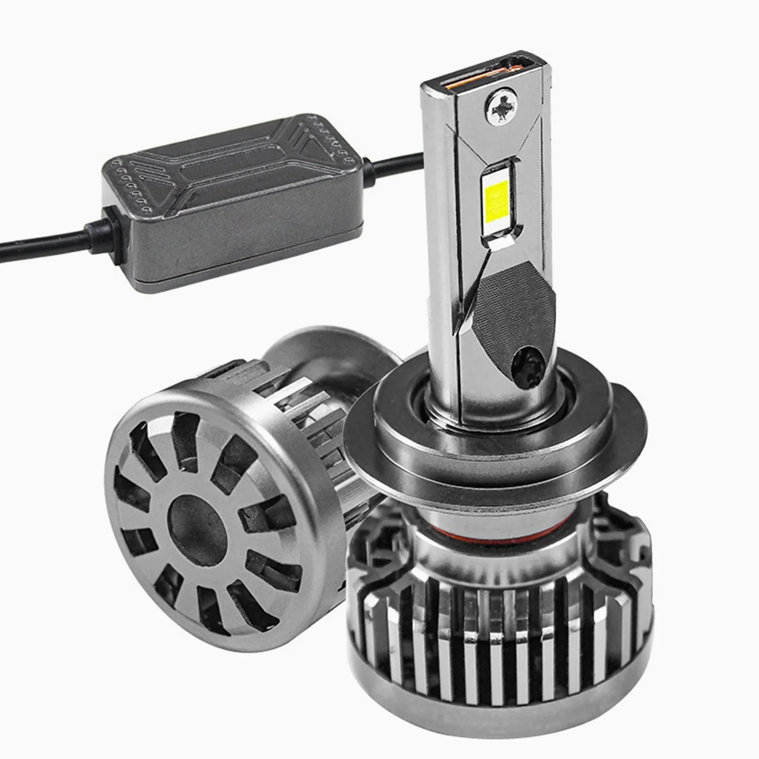 Faros de xenón 55W Coche LED Faro H11 Tubo de Cobre Alta Potencia H4 H7led Coche Luz de Coche de 360 ​​Grados Coche y Moto (Color : H4)