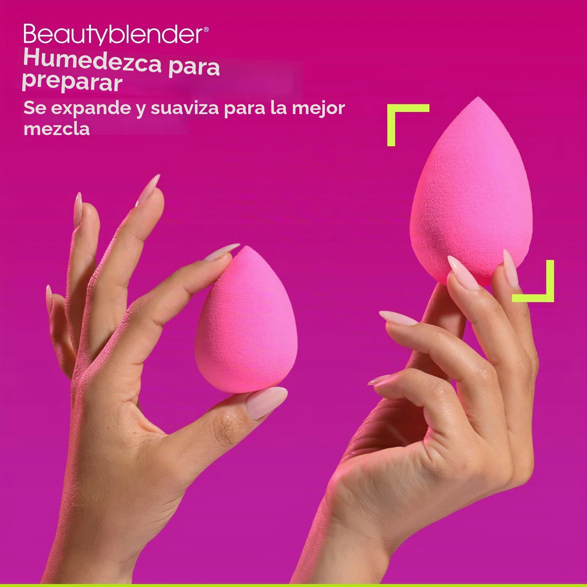 Beautyblender® Original Rosa Esponja de Maquillaje Mezcla Bases Polvos Cremas Reutilizable Lavable