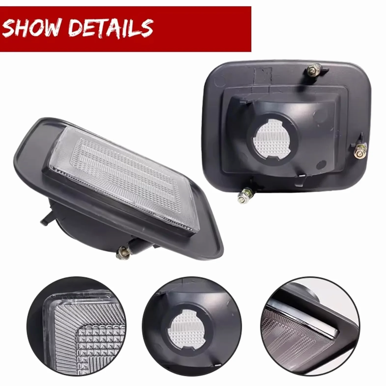 Luces de posición Para Hummer Para H2 2003-2009 Para SUT 2005-2009 Lente Cubierta Luz Intermitente Delantero Coche Carcasas Sin Casquillo Bombilla Intermitentes Laterales(Smoked Lens)