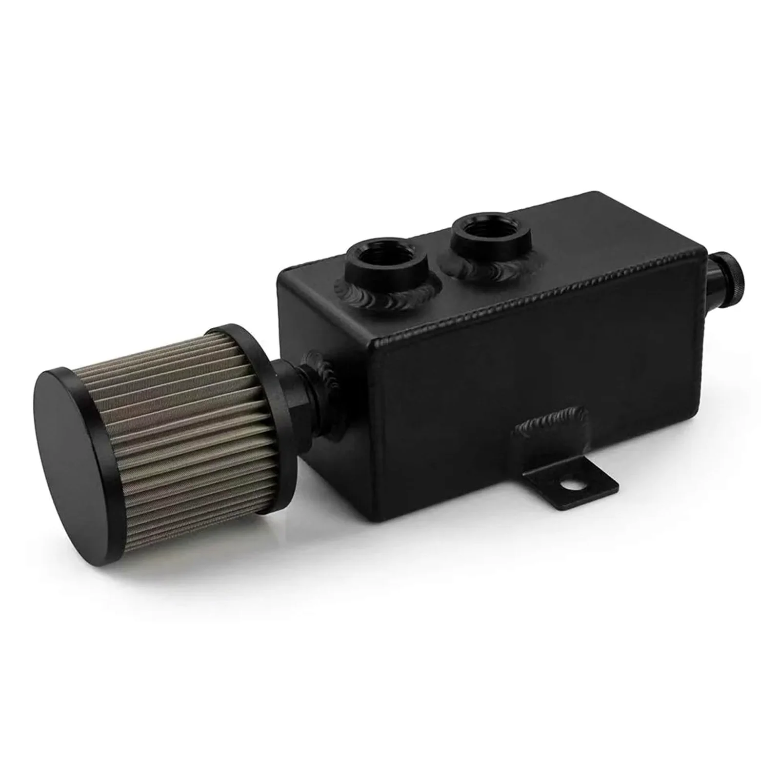 Engine Ventilation Kits Tanque colector de aceite universal de 1 l con deflector, filtro de aire, respiradero y varilla medidora de aceite para el sistema de ventilación del motor.