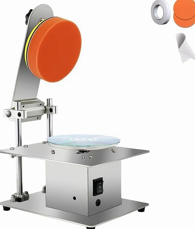 Máquina de reparación de discos de 200 W, pulidora de velocidad ajustable para recuperación de datos y eliminación de arañazos en CD, DVD y discos de juego, diseño de chasis de acero inoxidable