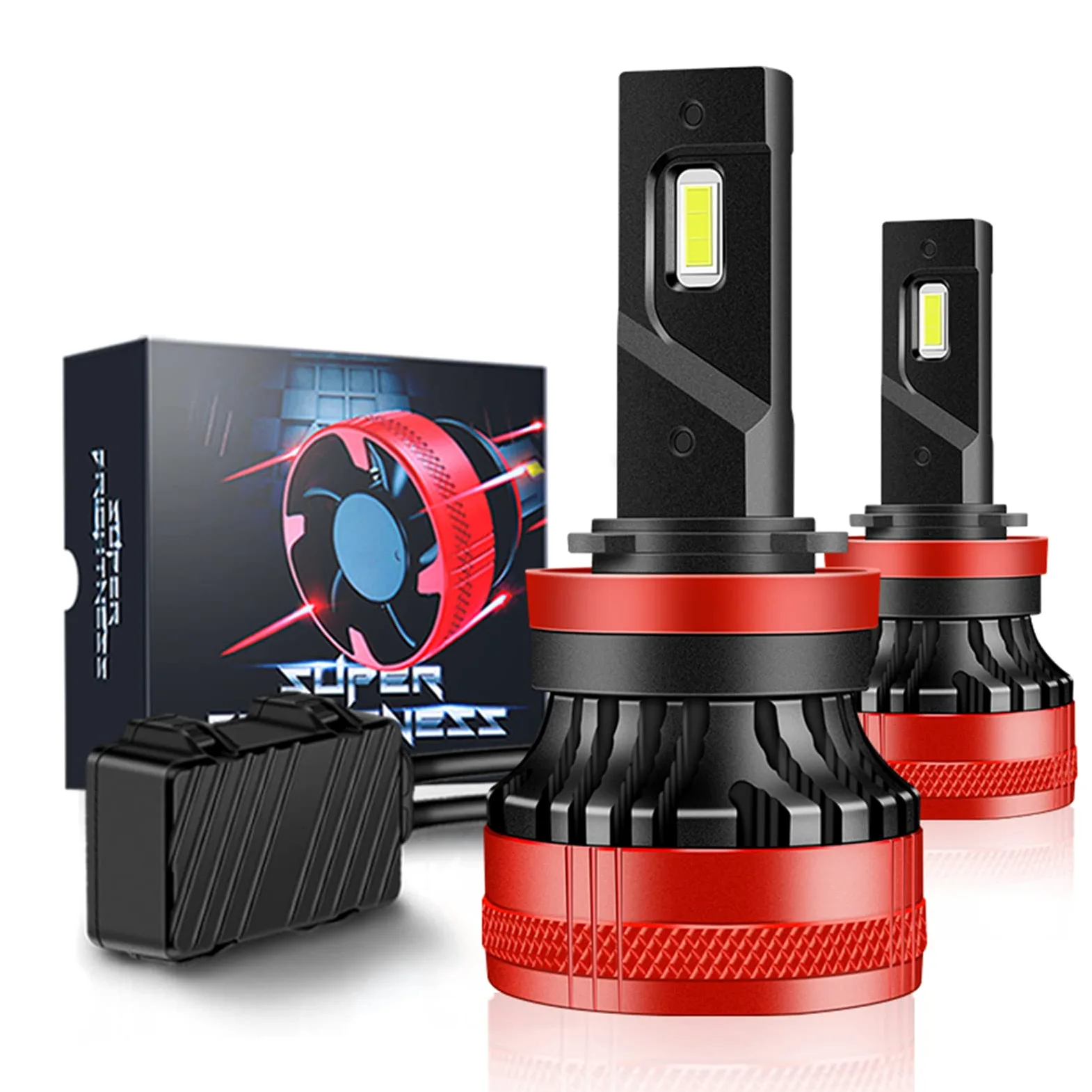 Bombillas LED Para Faros Delanteros De 110 W, LED Canbus 20000LM, Potente Faro LED, Lámpara Turbo, Faros Delanteros De Haz Alto/Bajo Con Ventilador De Refrigeración 6500 K, 2 Unidades,H7