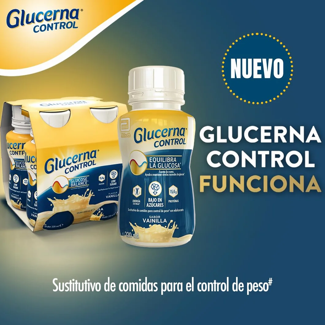 Glucerna Control sabor vainilla sustitutivo de comidas pack 8x220ml