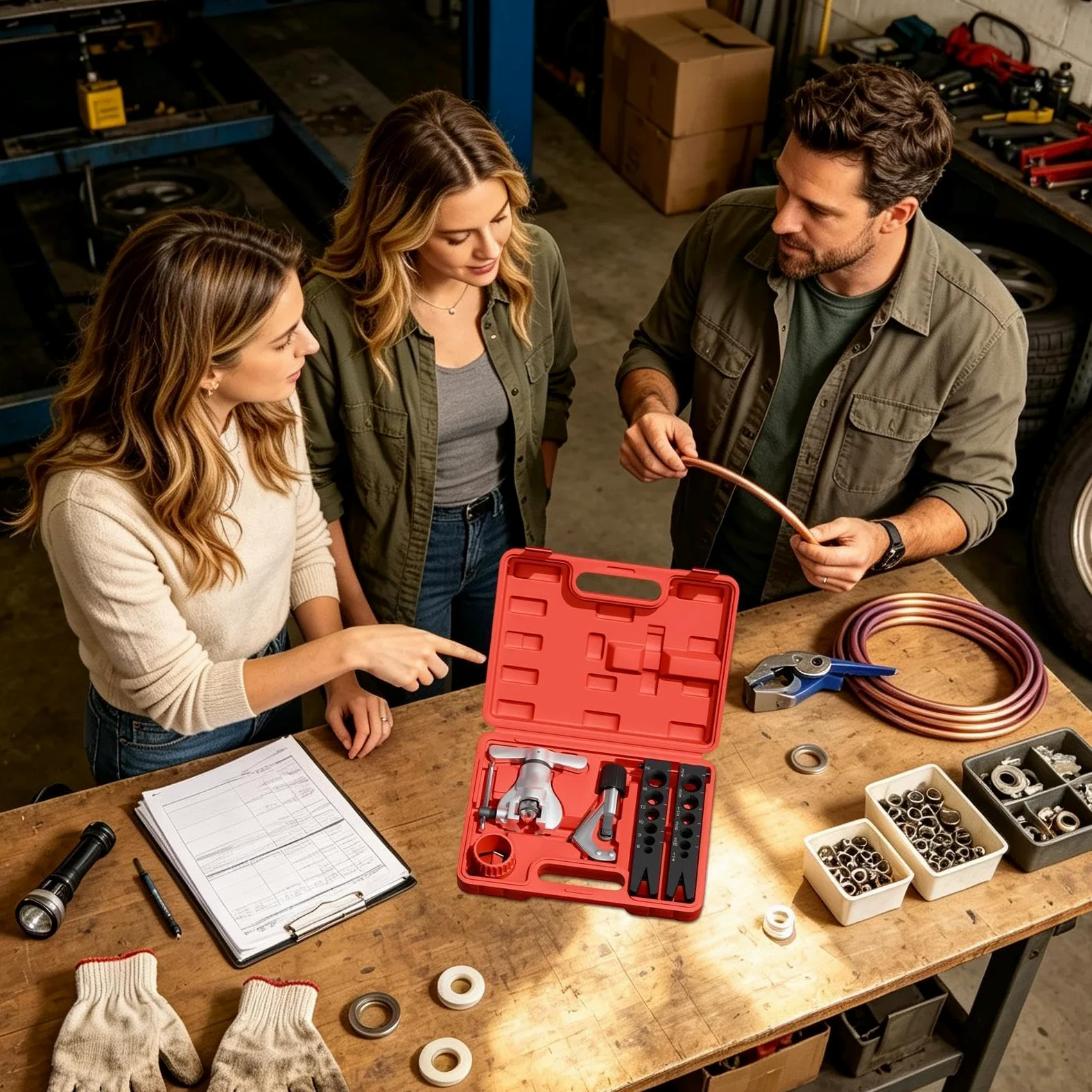 Kit Abocardador Tubería Freno Set De Reparación De Tubos Automóvil | Herramienta Abocinadora Para Frenos Automóvil Coche para Automóviles Camiones Sedanes Taller Hogar Garaje Industria y en