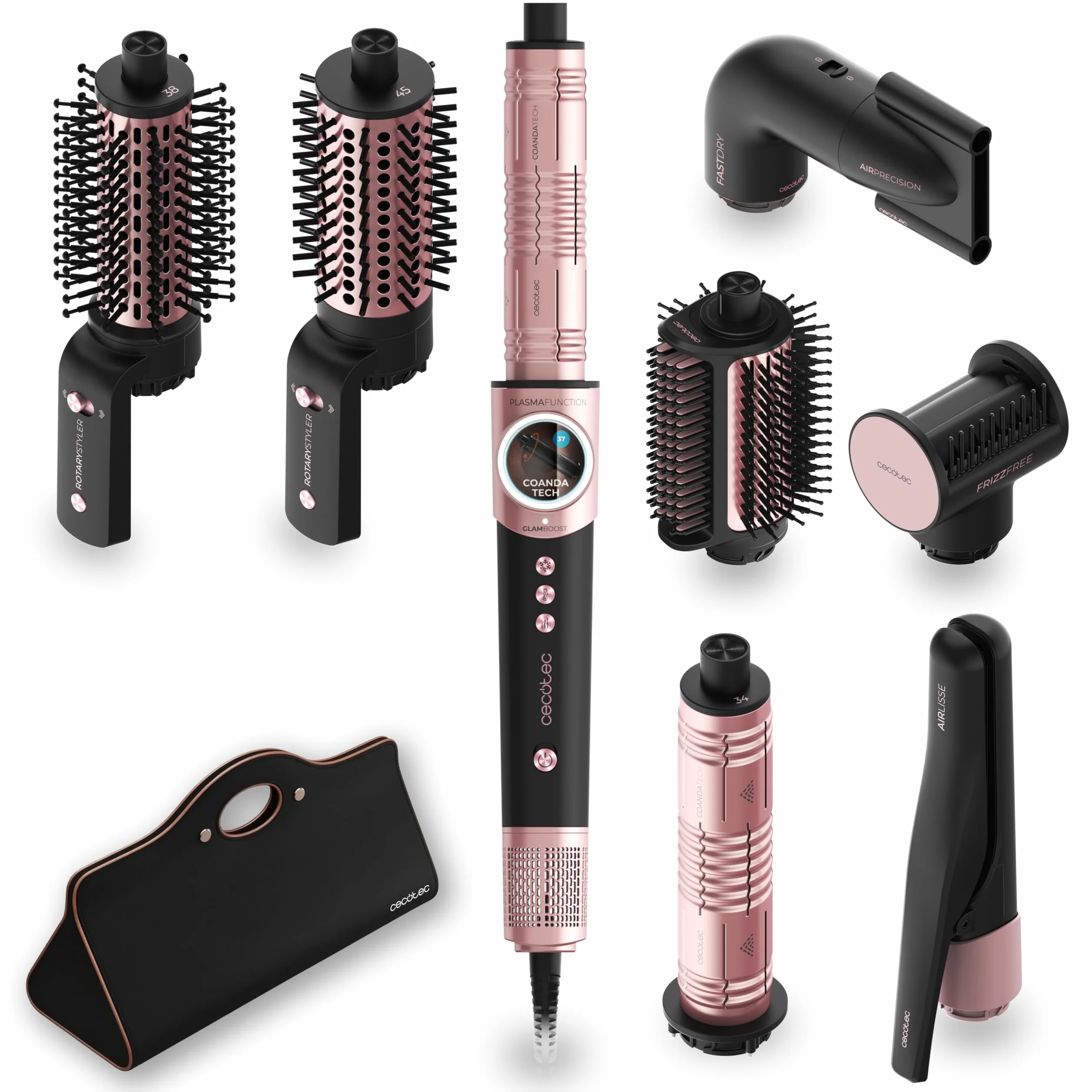 Cecotec AirGlisse 8in1 Cepillo de Aire Moldeador Multifunción 1400W 110000rpm Negro