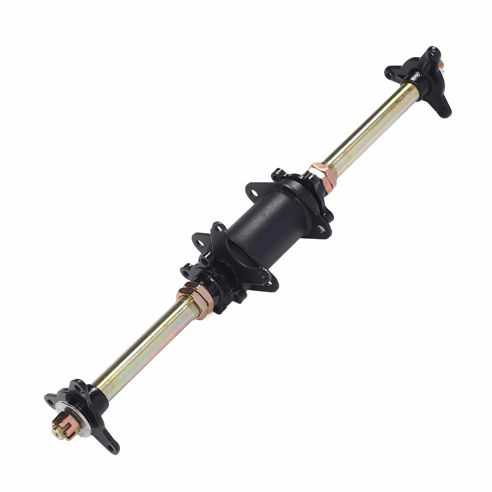 Kit de Eje Trasero para Kart, Eje Vivo de 650mm con Piñón y Soporte de Disco de Freno, para Kart Quad y Triciclo de Derrape