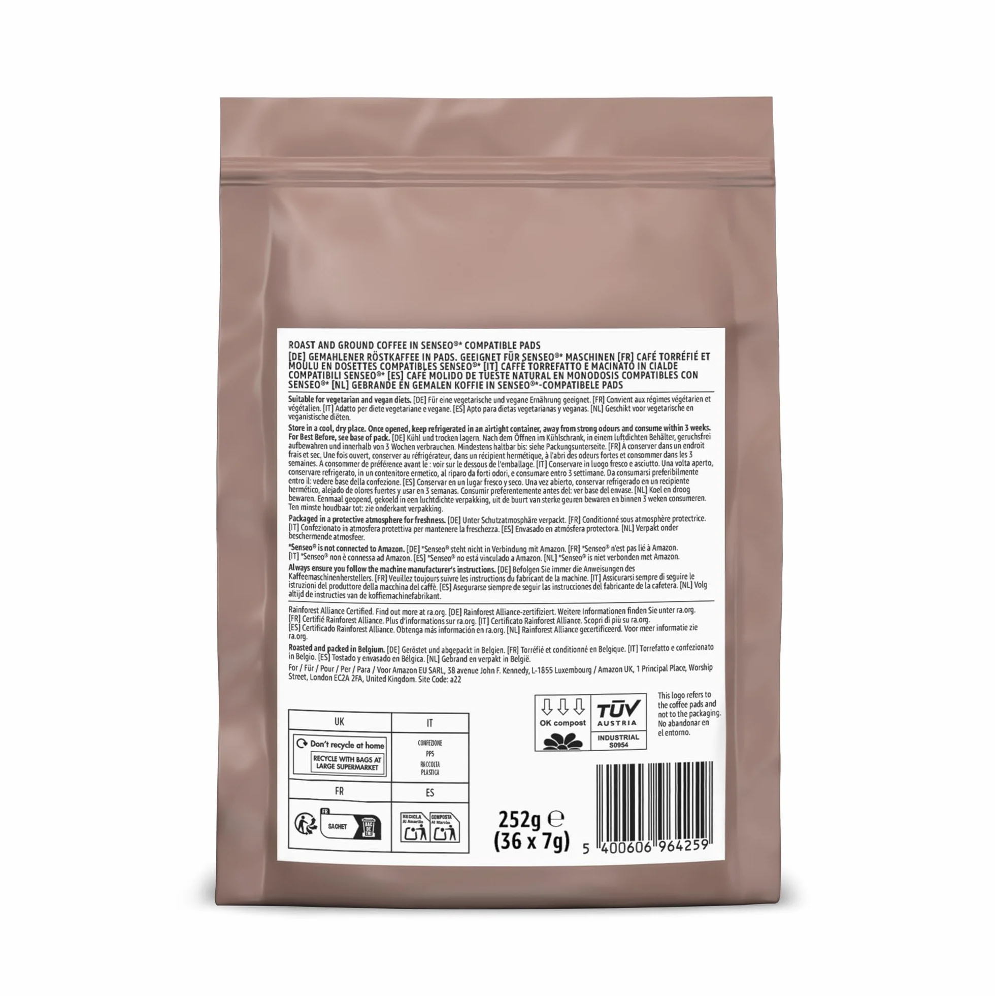 by Amazon Monodosis Intensas 36 Unidades Senseo Cafeteras Rainforest Alliance