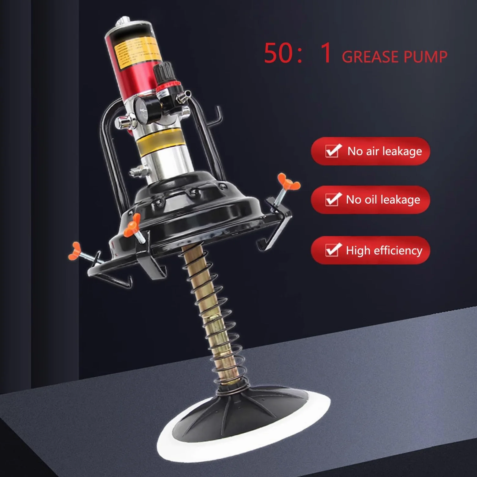 Pistola De Grasa Neumática, Bomba De Grasa Neumática Tipo Cartucho Con Relación De Presión De 50:1 Y Caudal De Aceite De 0,85 L/min. Pistola De Grasa Con Tubo De 4 M.