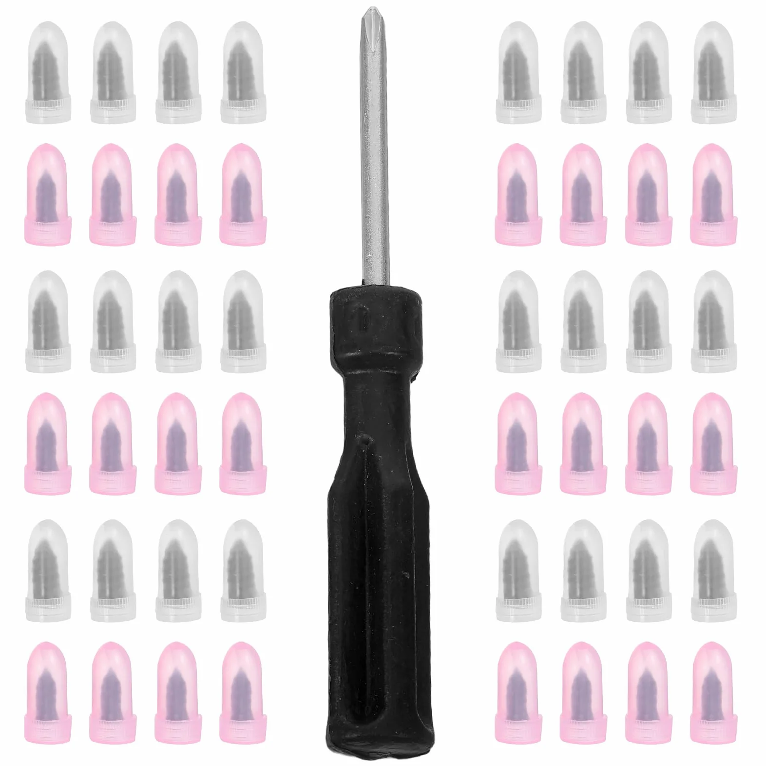 61 Piezas Kit de Tapones de Goma para Neumáticos y Clavos de Goma para Reparación de Neumáticos con Destornillador Manual para Coche y Bicicleta Reparación Rápida y Portátil en