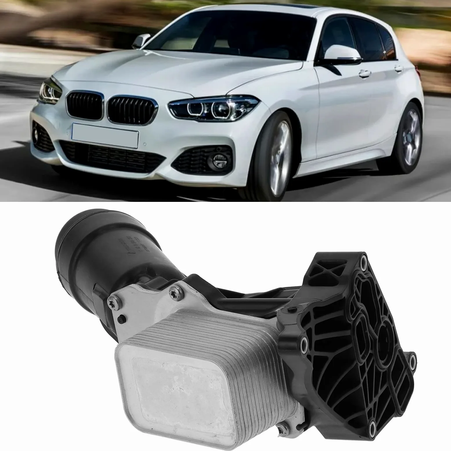 11428586673, Carcasa de Filtro de Aceite de Instalación Simple Anticorrosión, Refrigeración Duradera Y Eficiente para Reemplazo de Coche para F20 F22 F23 F30 F33 F36 G30 G32 G02 G12