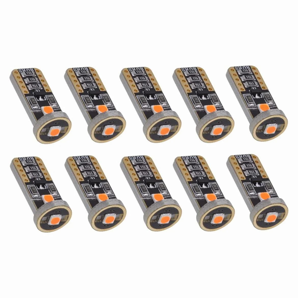KATUR T10 Canbus - Bombillas LED para coche, color azul, T10, W5W, 3 SMD 5050, superbrillantes, 194, 168, 175, 192, 2825, cuña, LED, fuente de repuesto para luces de coche