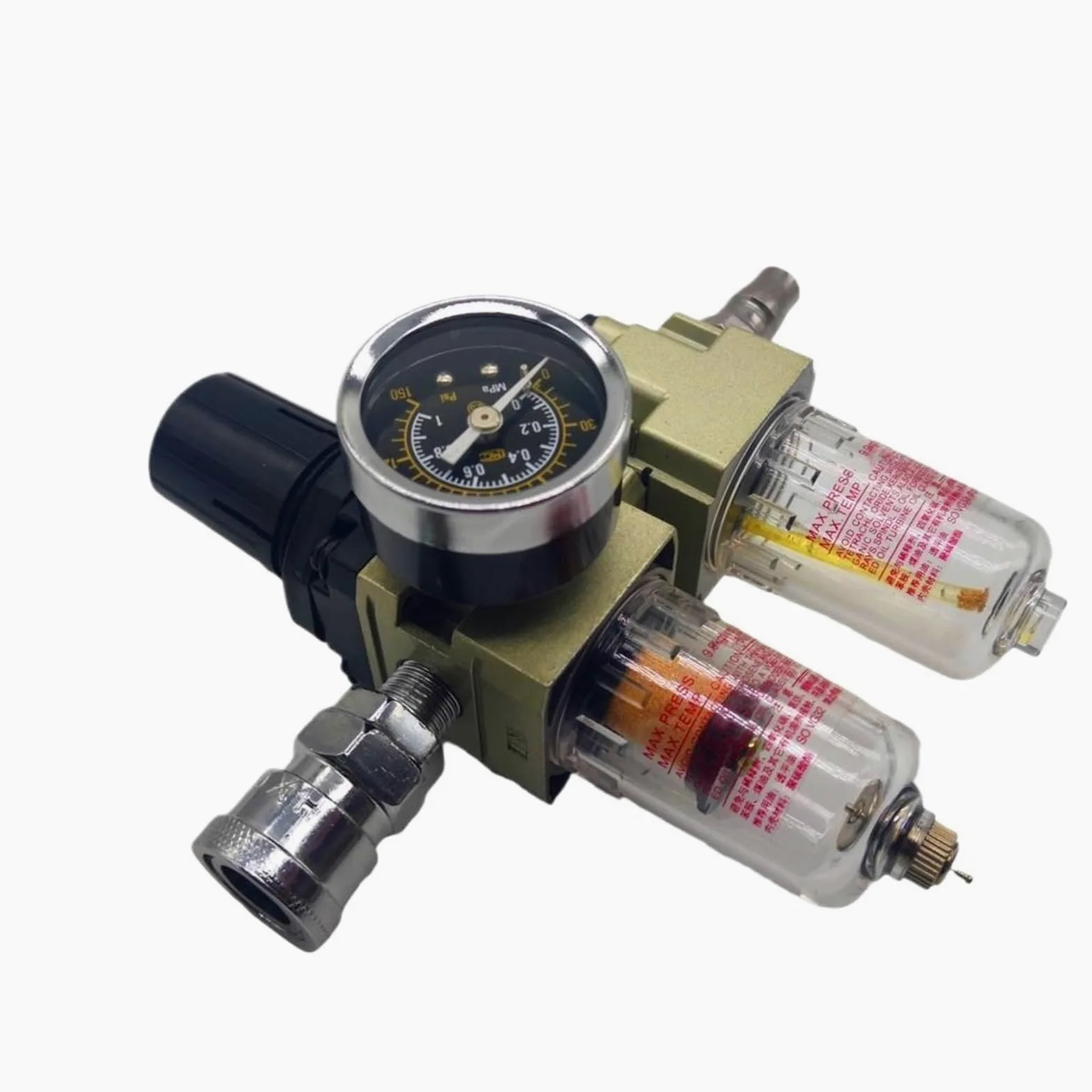 AC2010-02 G1/4 Bomba separadora de Agua y Aceite neumática Filtros de Suministro de Drenaje Manual Válvula reguladora de compresor de Aire Filtros de Aire(AC2010-02 Add SM PM,Fiber Core)