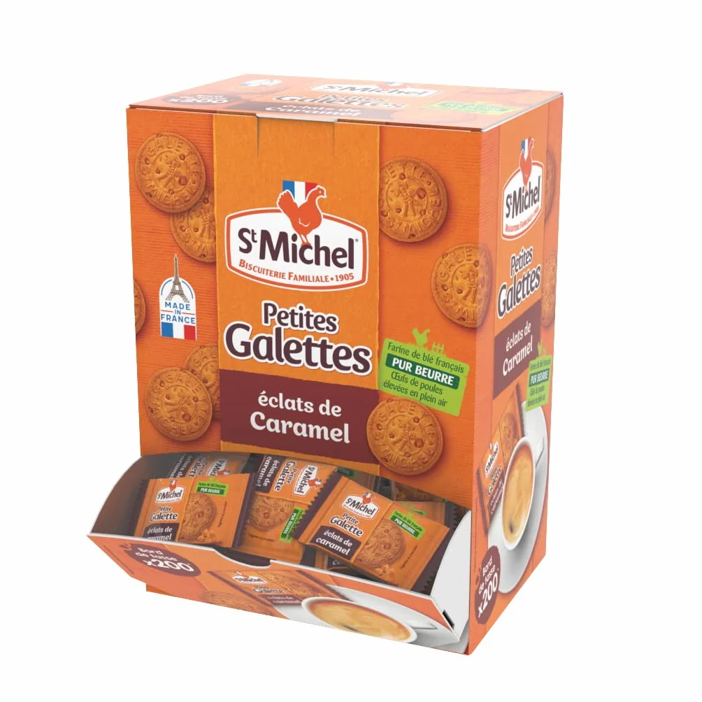 St Michel Distribuidor de Galletas Pequeñas con Trocitos de Caramelo 200 Galletas en Bolsa Fresca