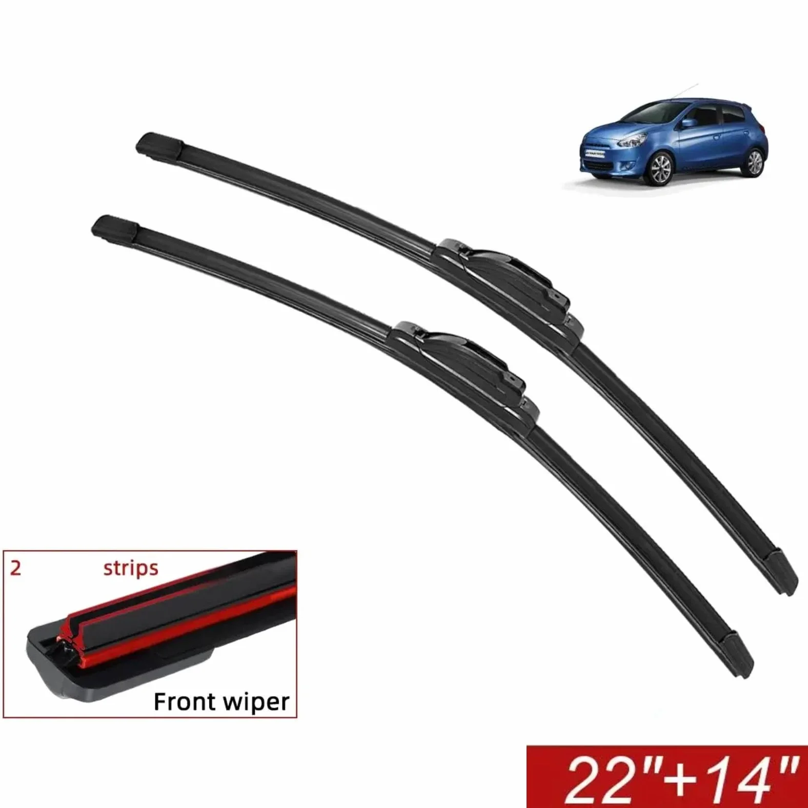 Escobillas De Limpiaparabrisas Dobles Para Mitsubishi Para Space For Star 2013-2023 22"+14" Accesorios De Limpiaparabrisas Delanteros Limpiaparabrisas coche