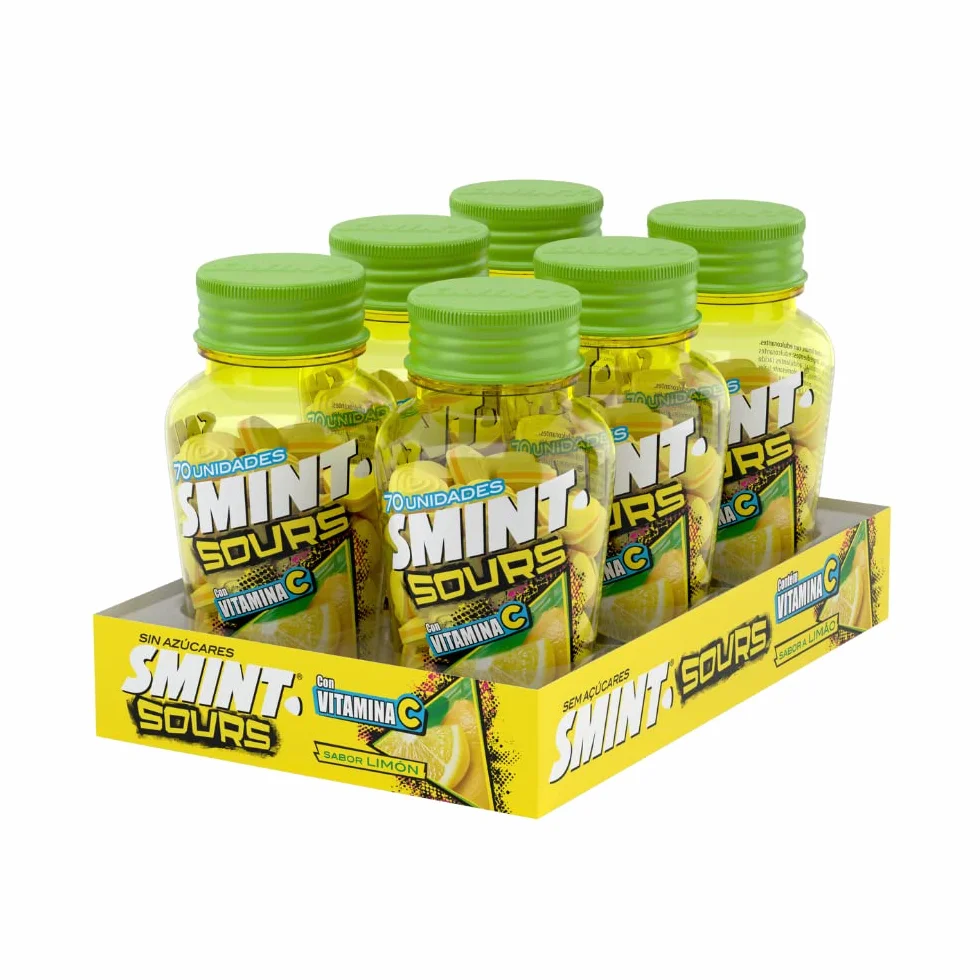 Smint Sours Limón Caramelo Comprimido Sin Azúcar 6 x 49 g 294 g