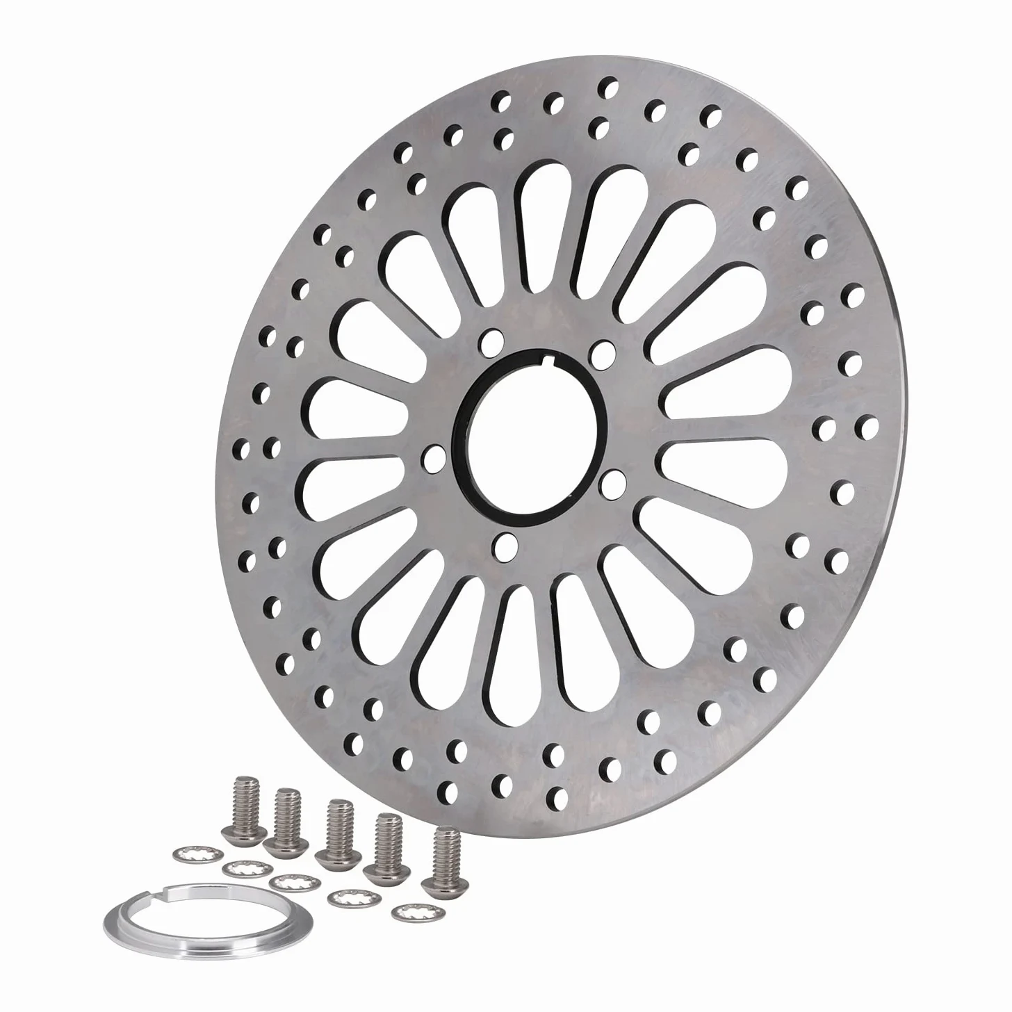 11,5" Discos Freno Delanteros Moto,Discos Freno Acero de Aleación para Touring Softail Sportster y Dyna 1984-2013 (excepto Touring 2008-2013)
