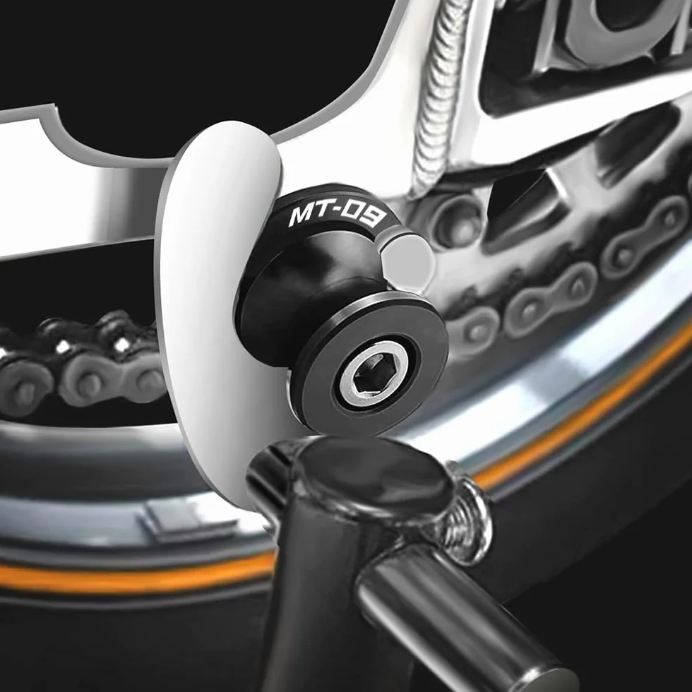 Brazos oscilantes M6 para MT09 MT-09 Tracer 2014-2023 MT 09 SP 2025 2024 MT09 FZ09 Basculante de Deslizadores Tornillos del Soporte Diábolos Accesorios,carretes M6,Adaptador de oscilantes（Negro）