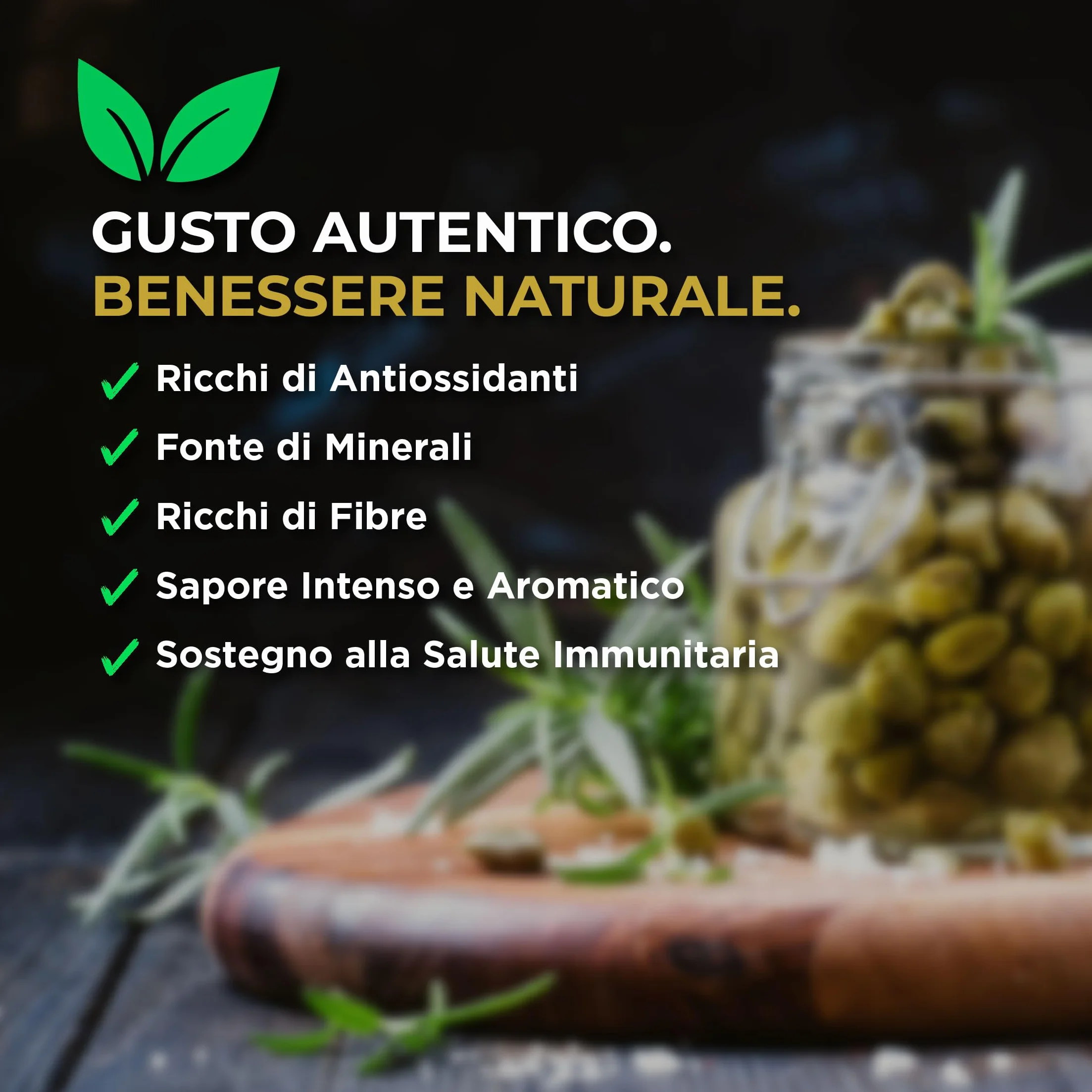 RACILIA Alcaparras Medianas Bajo Sal DOP Islas Eolias - Sin Gluten 250gr