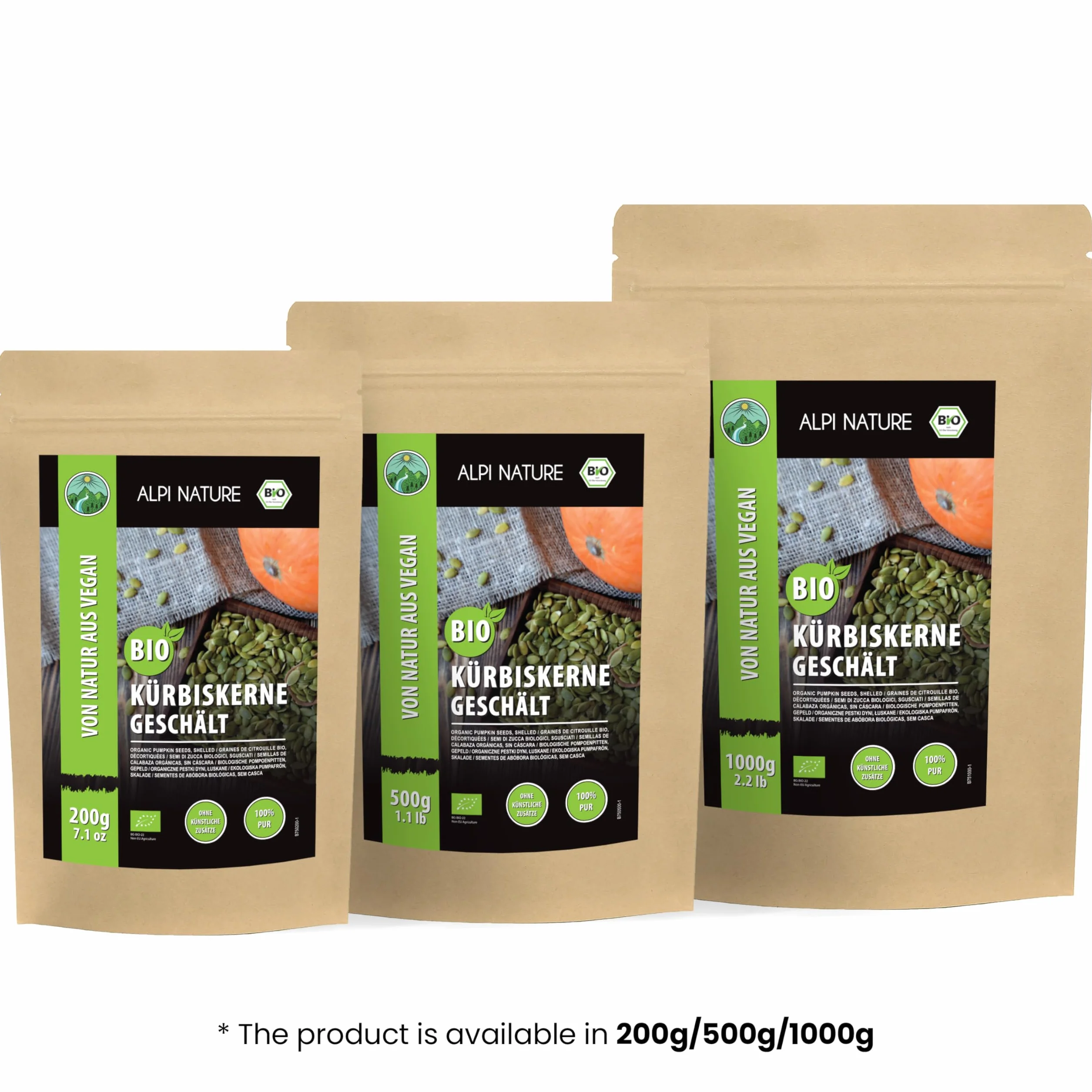 Semillas de Calabaza Orgánica Crudas Peladas 500g