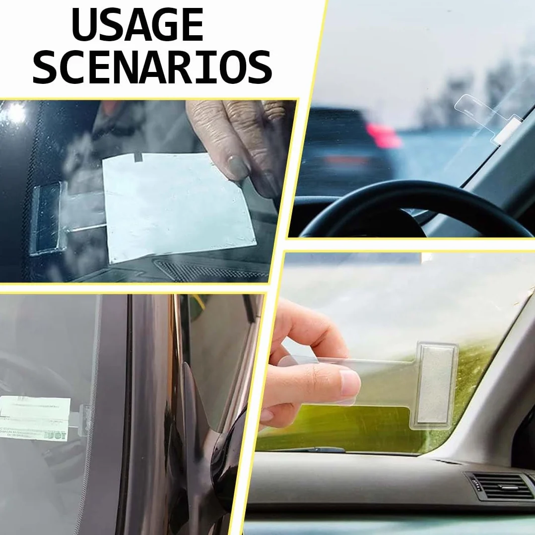 Juego de 8 clips transparentes para parabrisas para tickets de estacionamiento - Soporte universal para tarjetas, permisos y recibos de estacionamiento