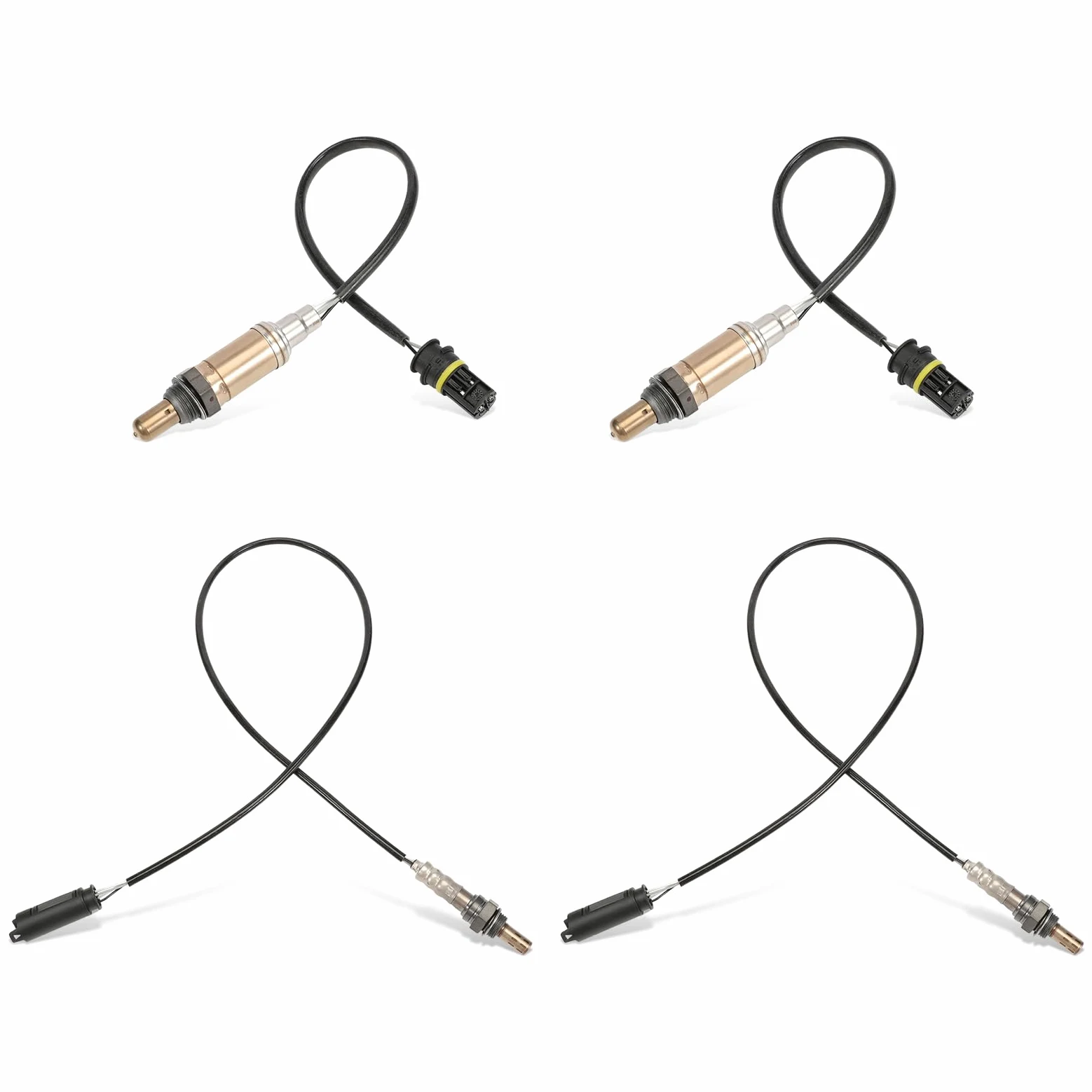 Juego de 4 Sondas Lambda Compatible Serie 3 E46 Serie 5 E39 X3 E83 | 3er E46 320-330 2.0L-3.0L 1998-2005, 5er E39 520-530 2.0L-3.0L 1996-2010, X3 E83 2.5L 3.0L 2003-2006, Sustituir# 11781742050