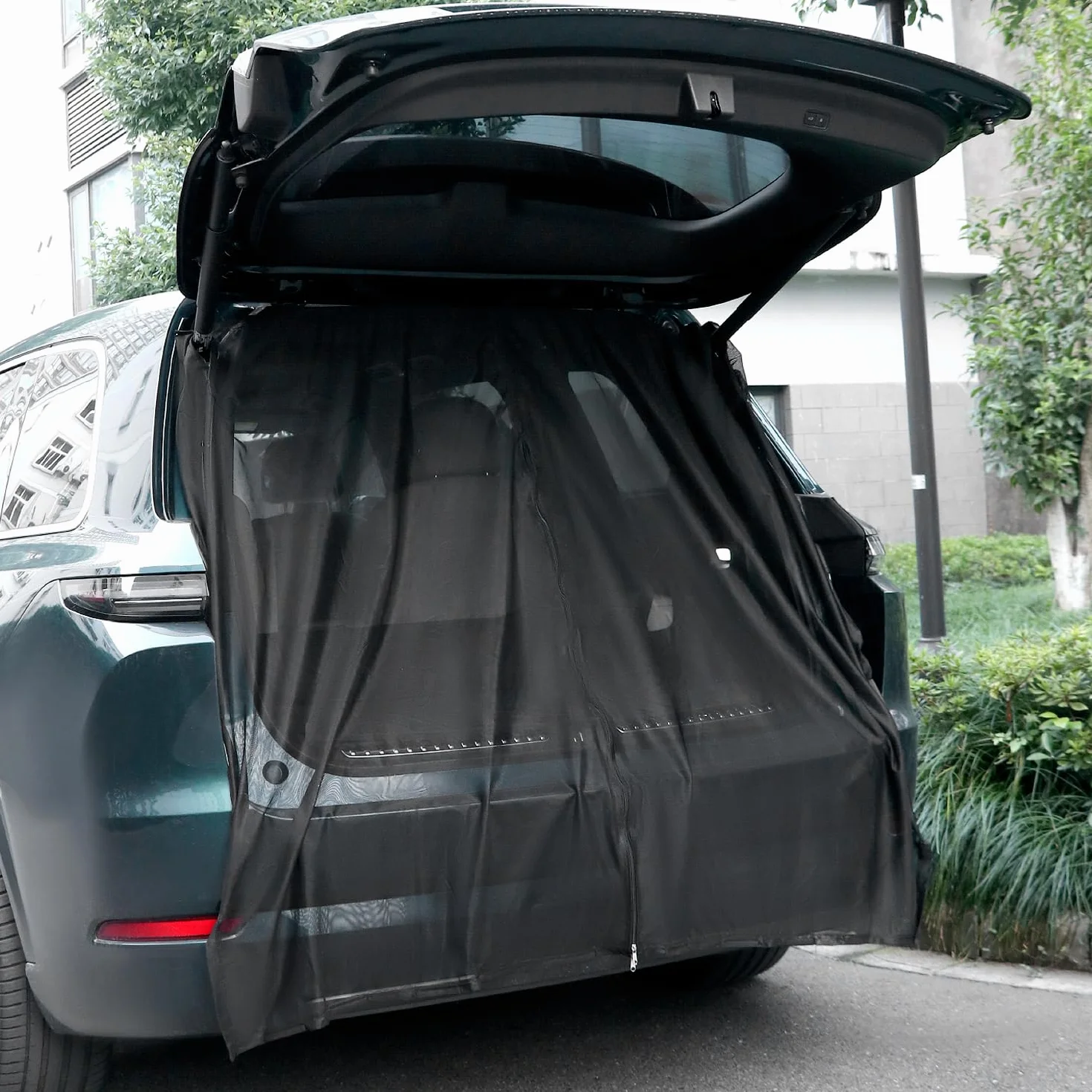 QWORK® mosquitera Furgoneta Camper, mosquitera para portón Trasero, con Doble Cremallera, 180 x 160 cm, para autocaravanas, Furgonetas y SUV Grandes