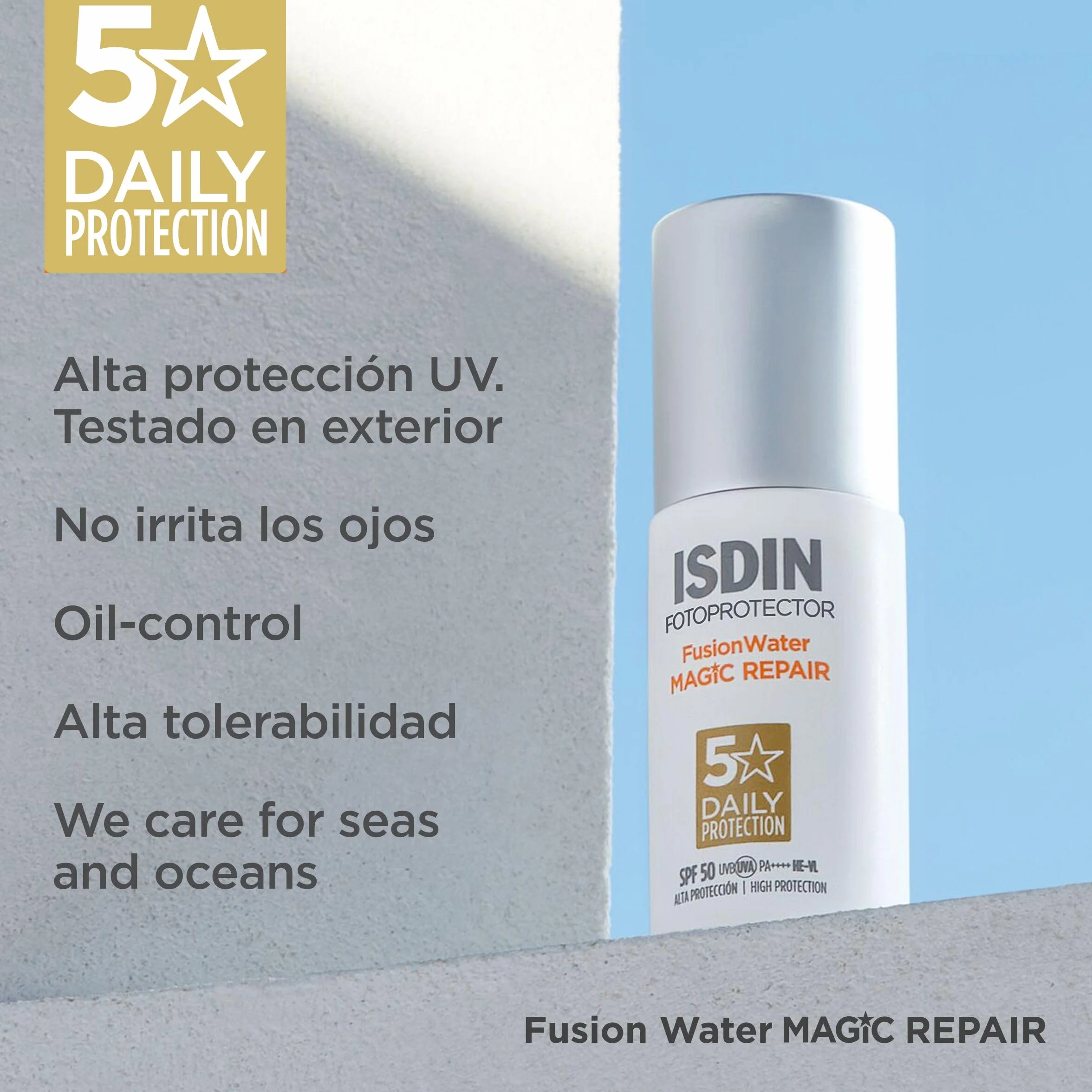 ISDIN Fusion Water MAGIC Repair SPF 50 Protector Solar Facial 50 ml