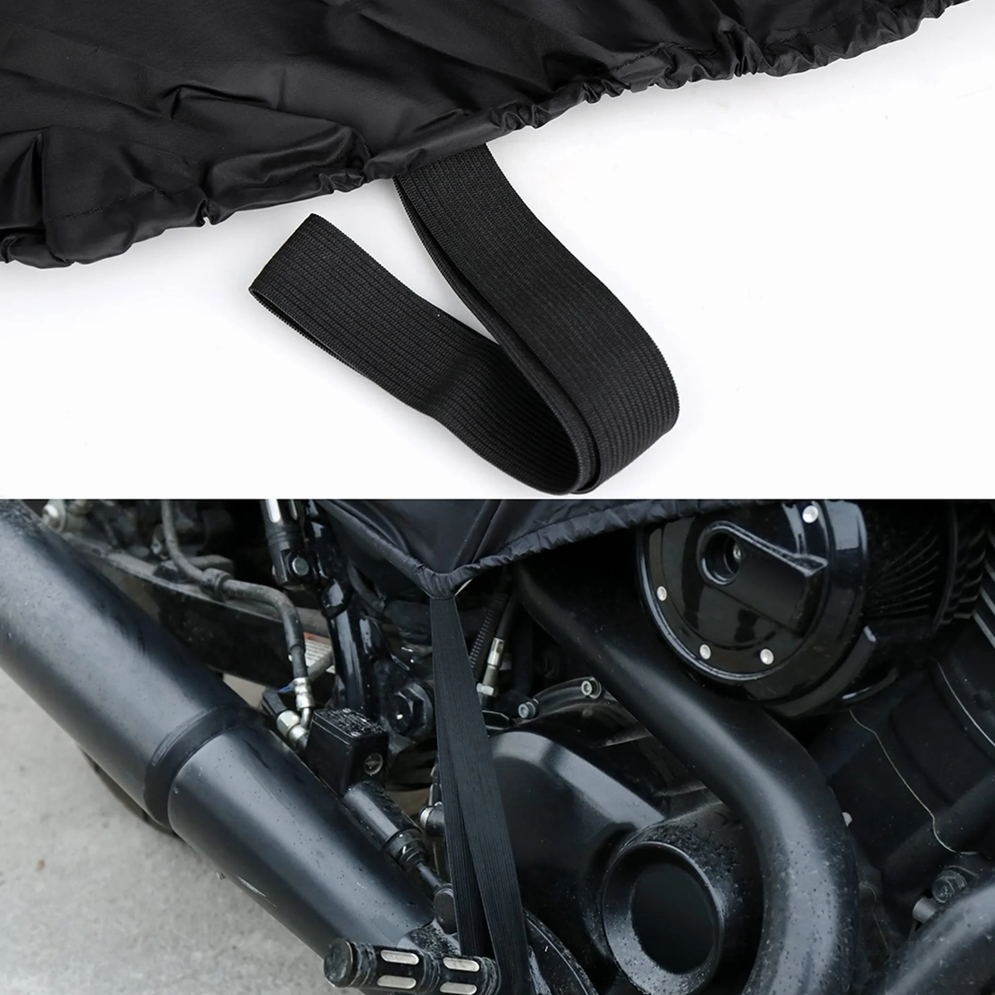 X AUTOHAUX - Funda Ligera para Moto, Media Funda, para Exteriores, Impermeable, Protector de Lluvia y Polvo, para la mayoría de Deportes, Aventura, Touring, Cruiser, Negra, Talla L
