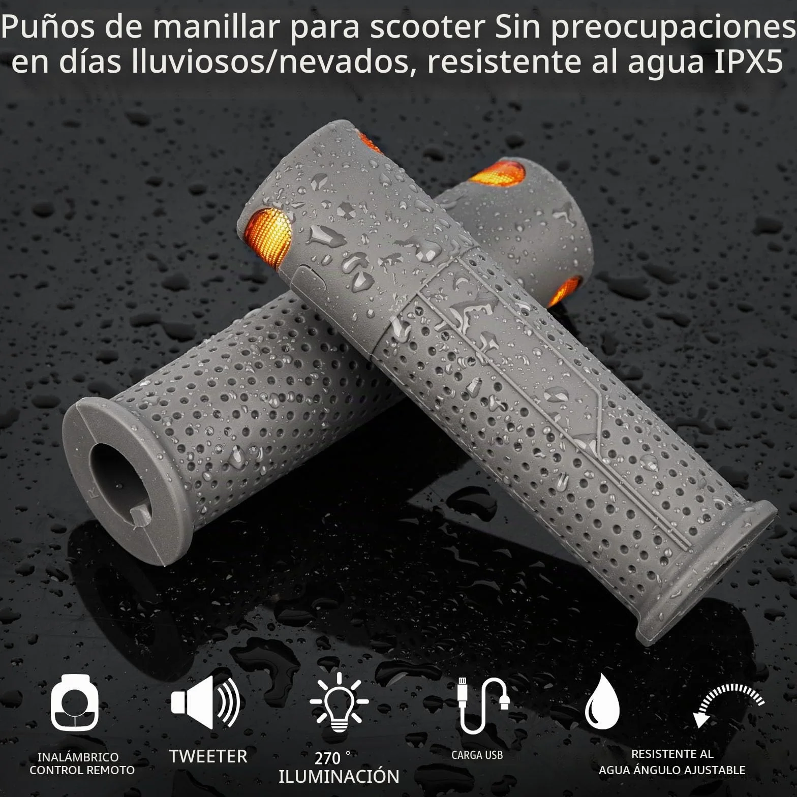 E Scooter Intermitente con Luz Manillar, Carga Inalámbrica en Empuñadura y Mando a Distancia para Xiaomi M365 Pro1 Pro2, Ninebot Max G30 G30D