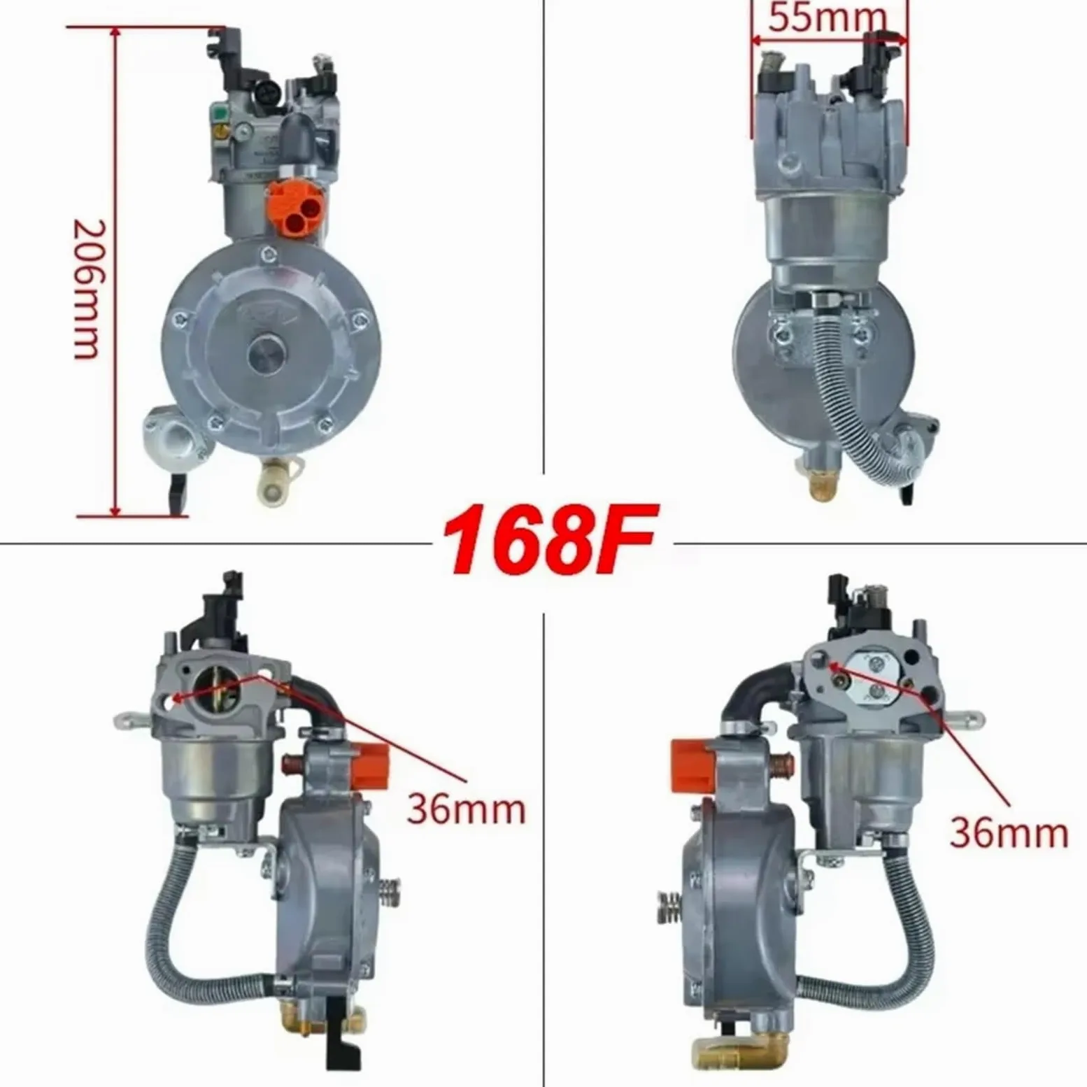 Carburador Kit Estranguladores Manuales Para Generador GX200 170F De 2,8 KW GX160 168F Carburador De Combustible Dual Kit De Conversión De GLP A NG