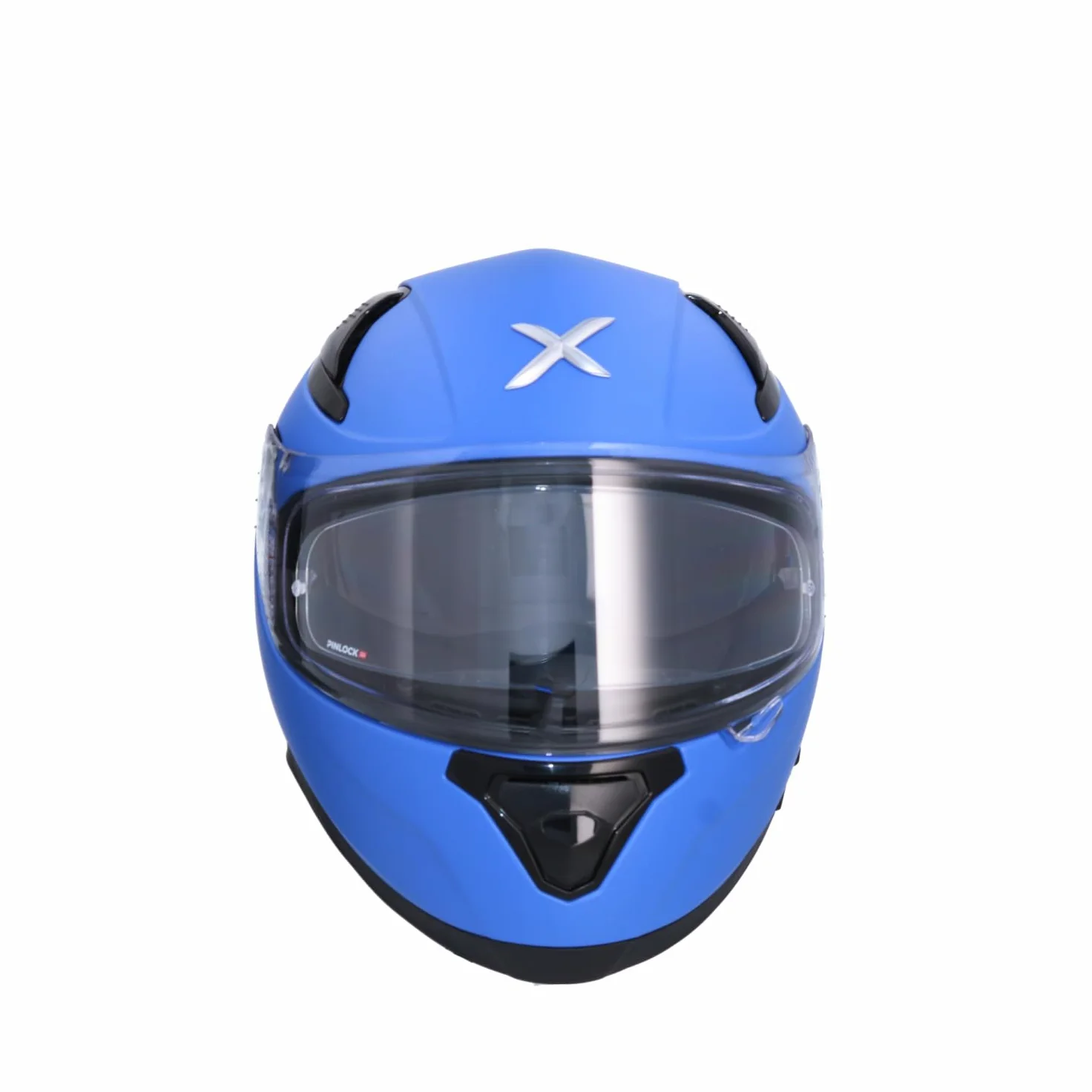 Casco AXOR Apex Solid Casco Integral de Moto Azul Mate con Pantalla Extra y Lente Solar, Diseño Deportivo, Talla XXL