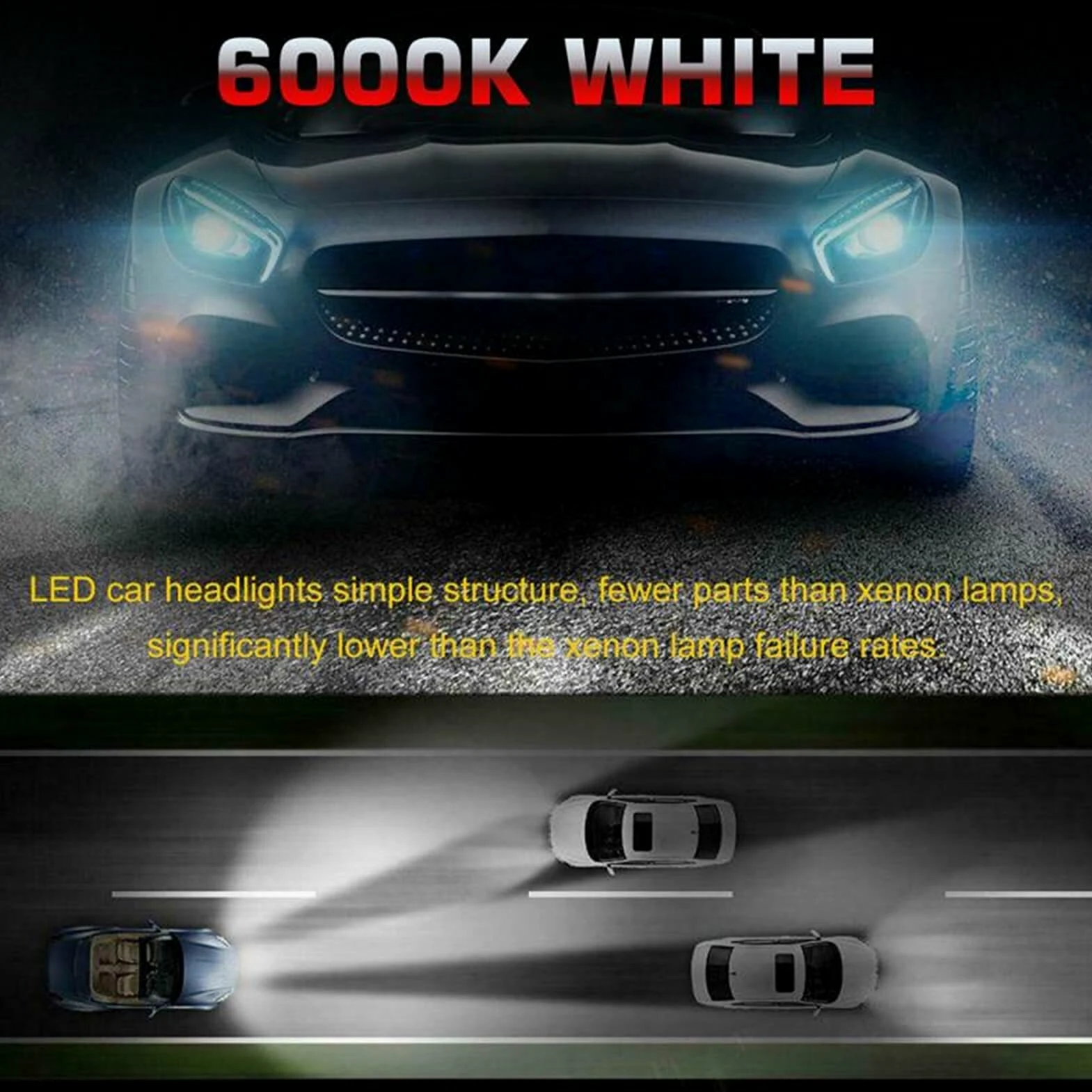 Faros de xenón H7 H4 Combo LED Kit Kit Kit Bulbos H4 H7 LED Bombillas de Niebla Coche High High High 60W 52000LM 6000K Kit Coche Bombilla Bombilla TxTB1 Coche y Moto