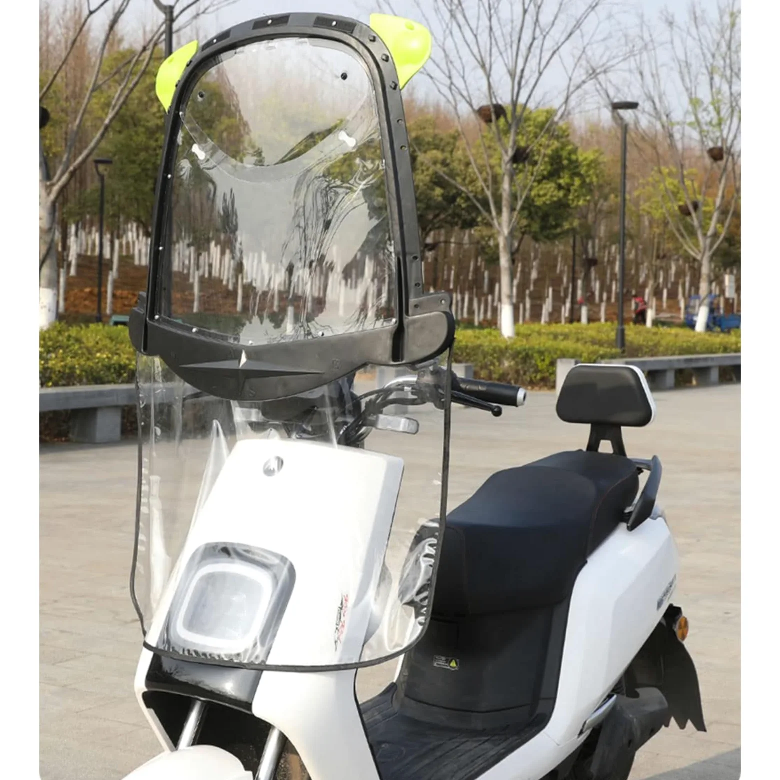 Parasol Moto Eléctrica Cubierta, Toldo Transparente for Coche eléctrico, Protector contra el Sol, la Lluvia y el Viento for Scooters de Movilidad.(Black)