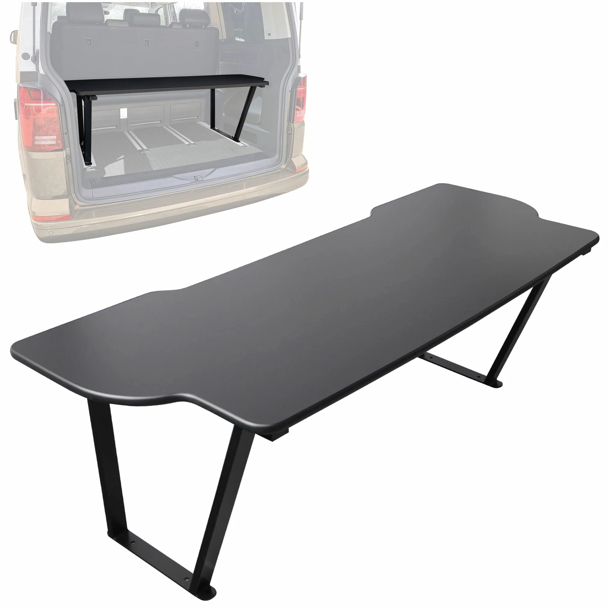 CHROMEMASTER - Compatible con VW T5 2003-2015 Multivan - Cama Plegable para Coche, Extensión de la Cama Multiflexboard para Caravana, Cama de Camping, Estantería, Mesa - Accesorio para la Caravana