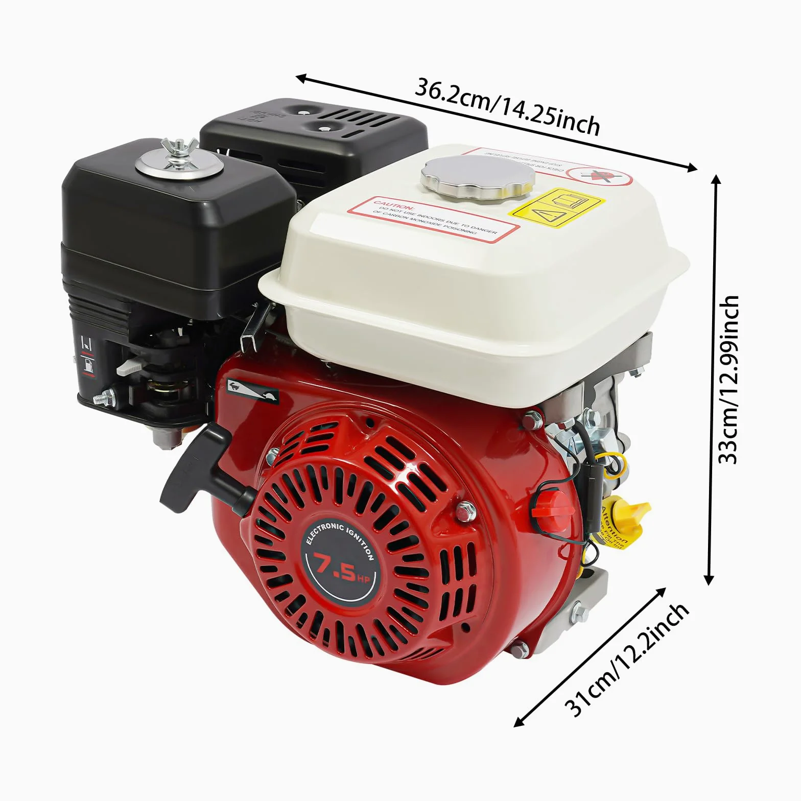 Motor de gas motor de gasolina de cuatro tiempos, 212 cc, 7,5 CV, 4 tiempos, OHV, refrigerado por aire, 20 mm, cigüeñal, 3600 rpm, para bomba de agua, generador, cortacésped para maquinaria de
