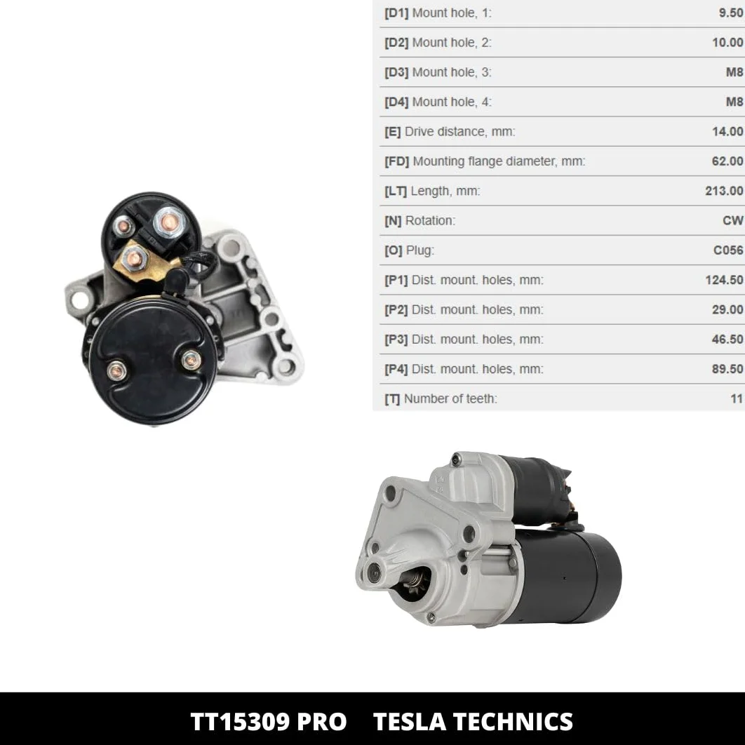 TT15309 PRO - Motor de Arranque 12V 1.3kW - Ref OE 0986021651, 5802AZ - Compatible con Peugeot/Citroën/Toyota.