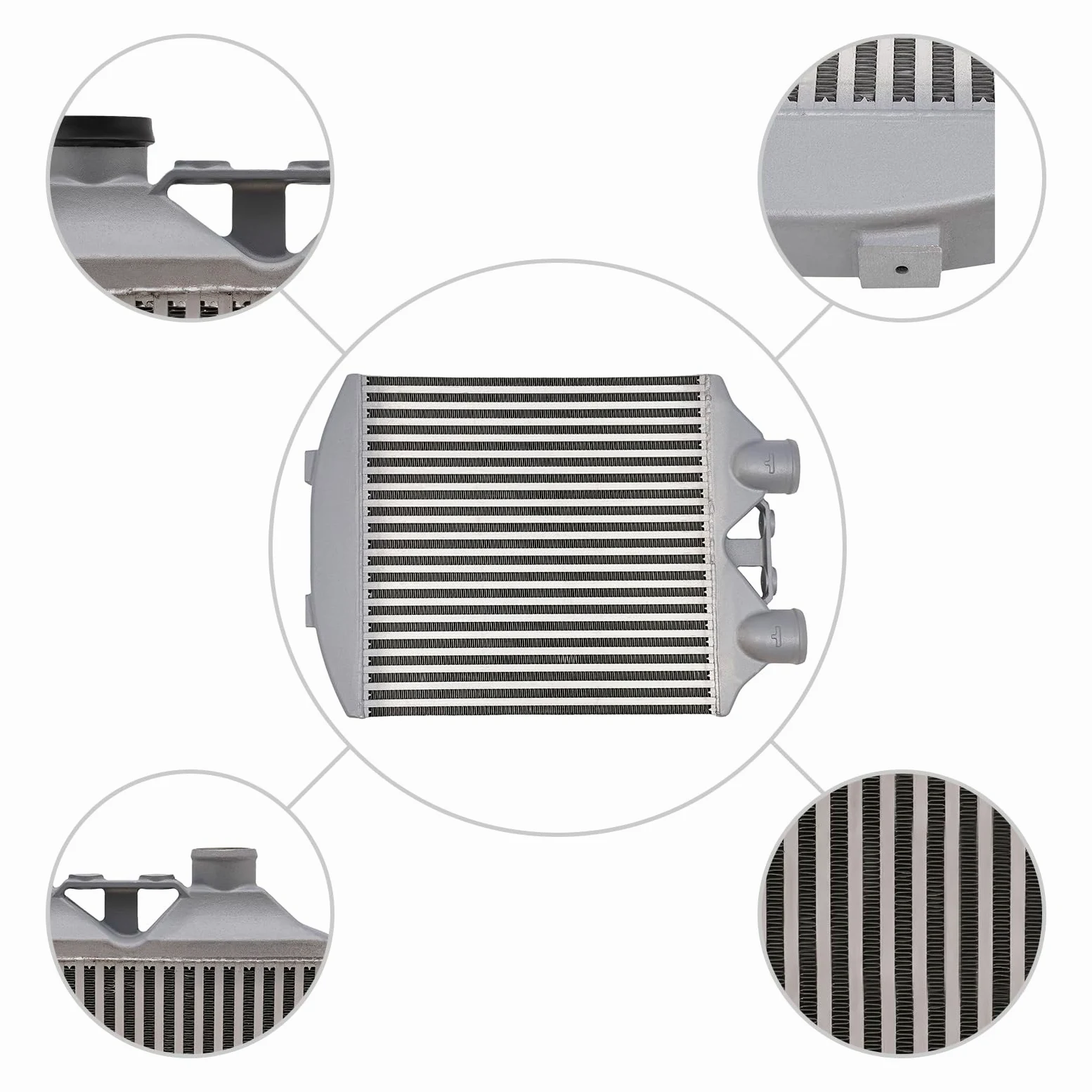 Intercooler 60PSI de aluminio, 1.8 Turbo Intercooler Universal, enfriador de aceite interior, juego de enfriador de aceite del motor, diseño de tubo de doble fila para Ibiza Mk4, VW Polo 9N3