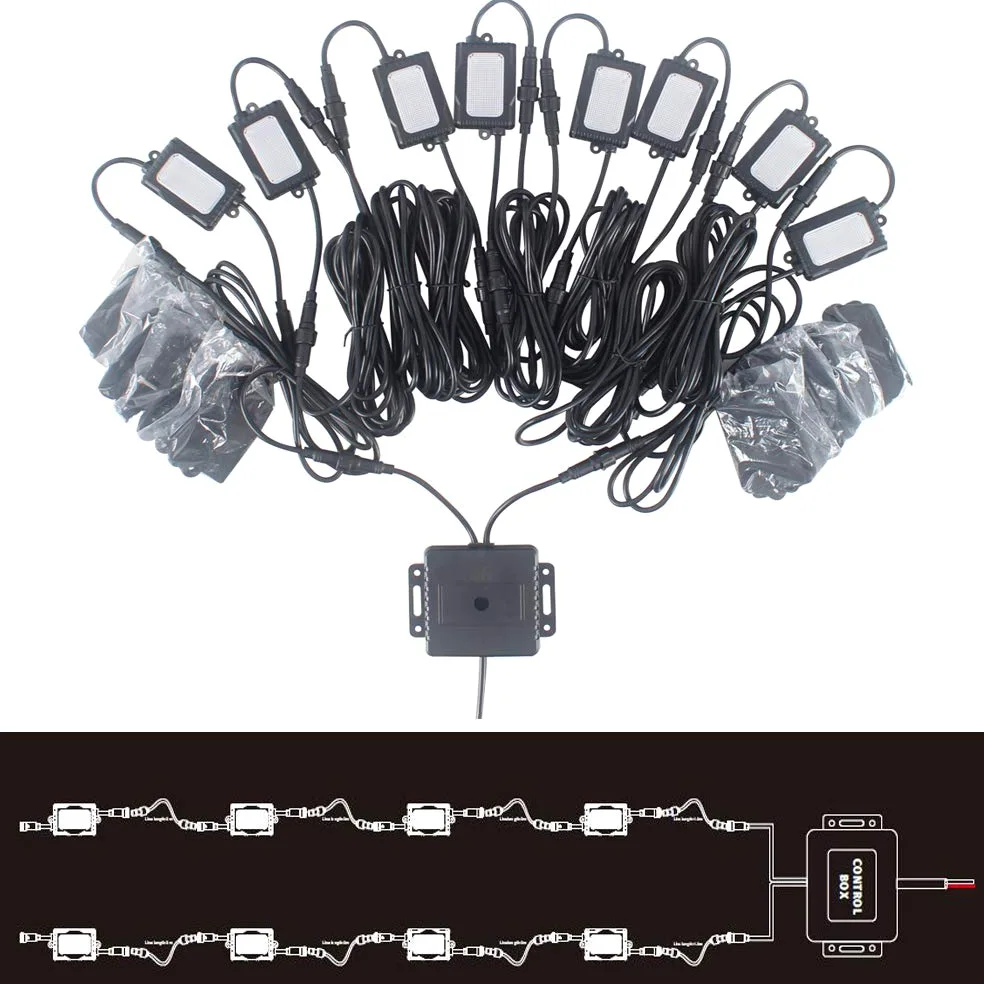 SXMA 8 Pods RGB Led Rock Luces Lampara Coche Camión Automóvil Impermeable Rock Luz Multicolor con Bluetooth Caja de Control para Offroad Barco Camión