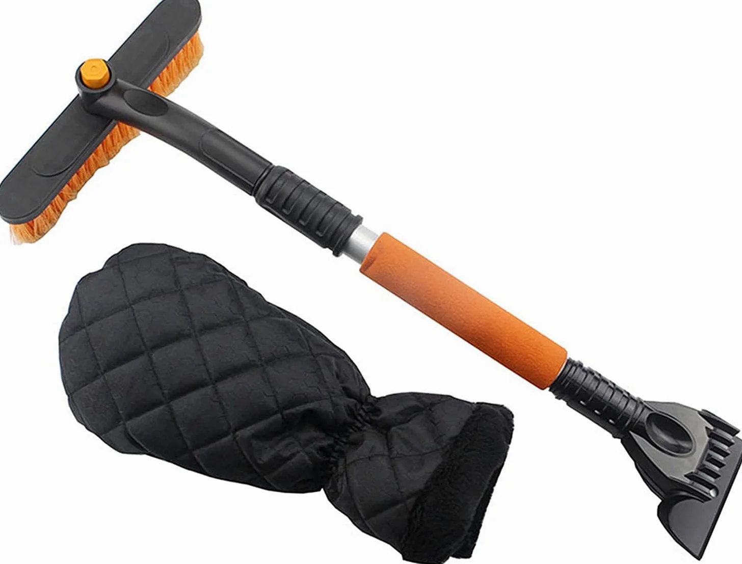 XMING Cepillo de Nieve del Coche, Desmontable 2 en 1 Raspador de Nieve con Mango de Espuma Cepillo de Nieve Telescópico Pala de Hielo for la Ventana del Parabrisas del automóvil