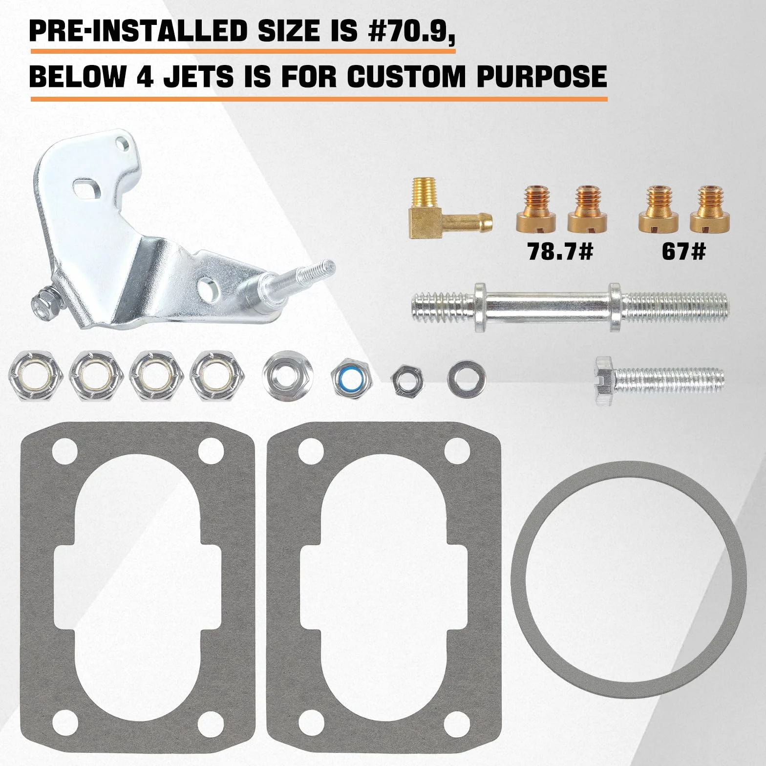 Carburador para motores Mercruiser 3.0 2.5L 4CYL de 2 barriles Marine Mercry Mercarb con estrangulador eléctrico y juntas de chorros de enlace corto largo, reemplaza 3310-864940A01, el patrón de perno