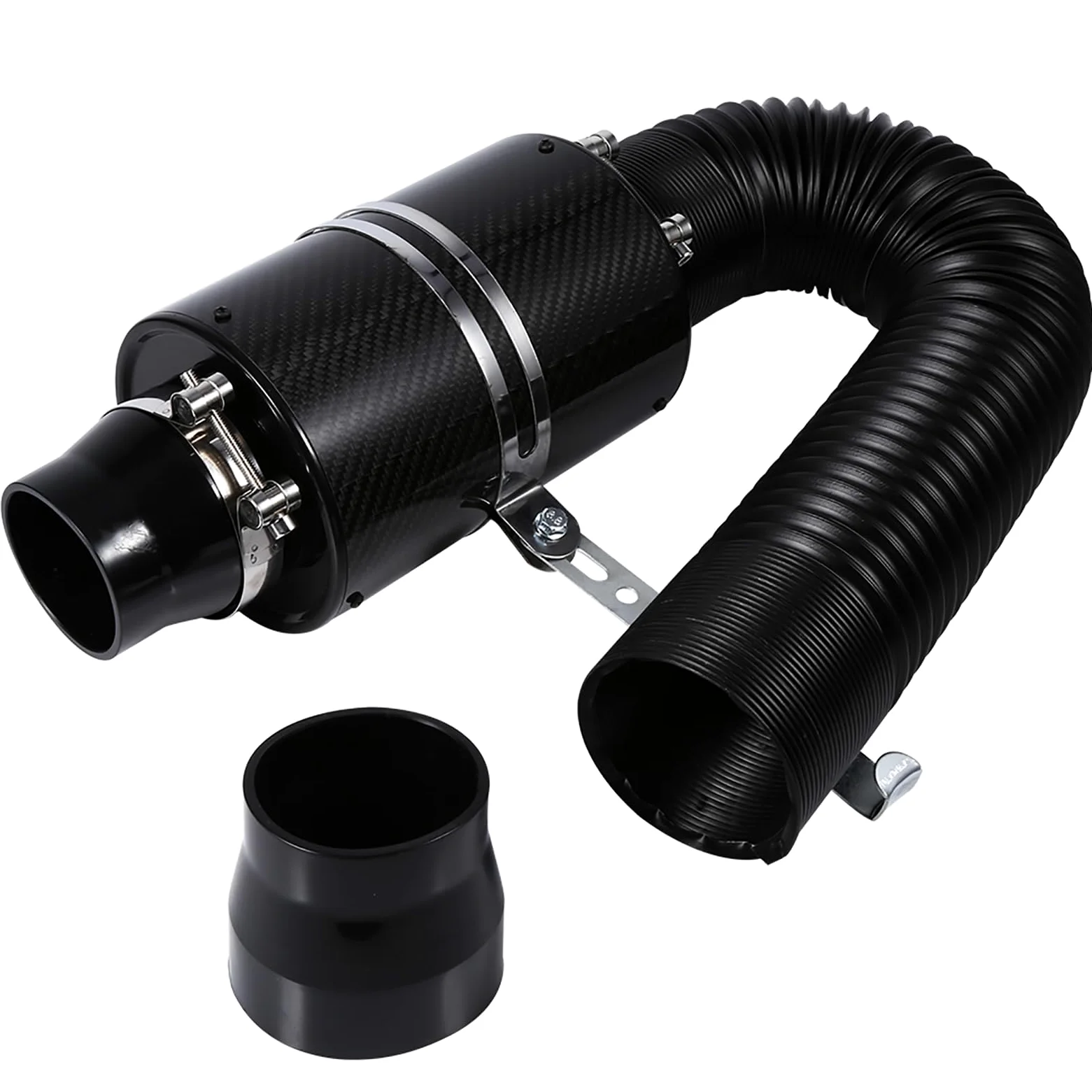VOBOR Kit de Filtro de Admisión, 3'' Filtro de Aire Cerrado de Fibra de Carbono Kit, Filtro de Aire Alto Flujo para Automóvil