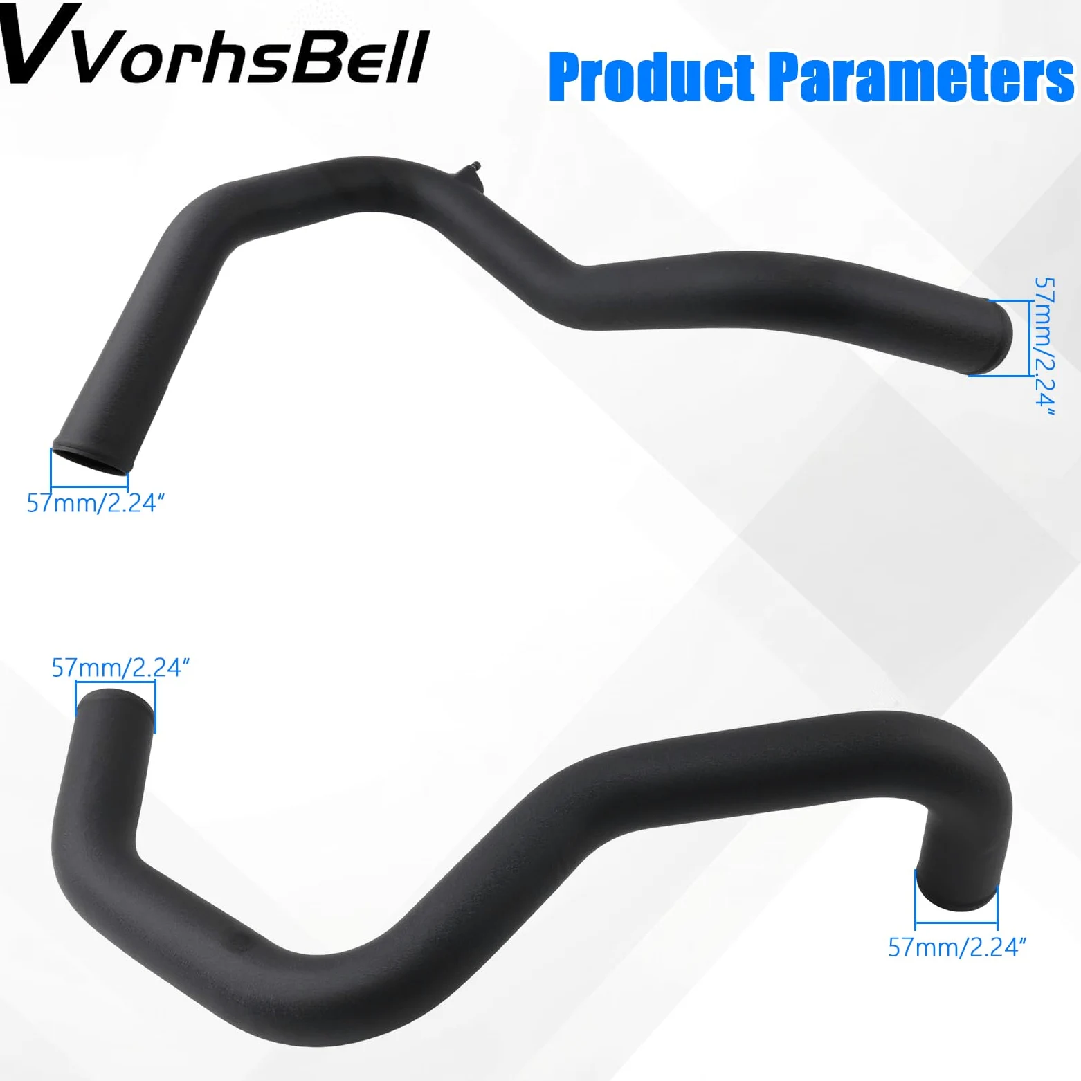 Kit de tubos intercooler de 57 mm compatible con Skoda Fabia MK1 6Y 1.9TDI VRS PD130 2002-2009, tubos duros de aleación de montaje frontal, mangueras de silicona, abrazaderas de perno en T