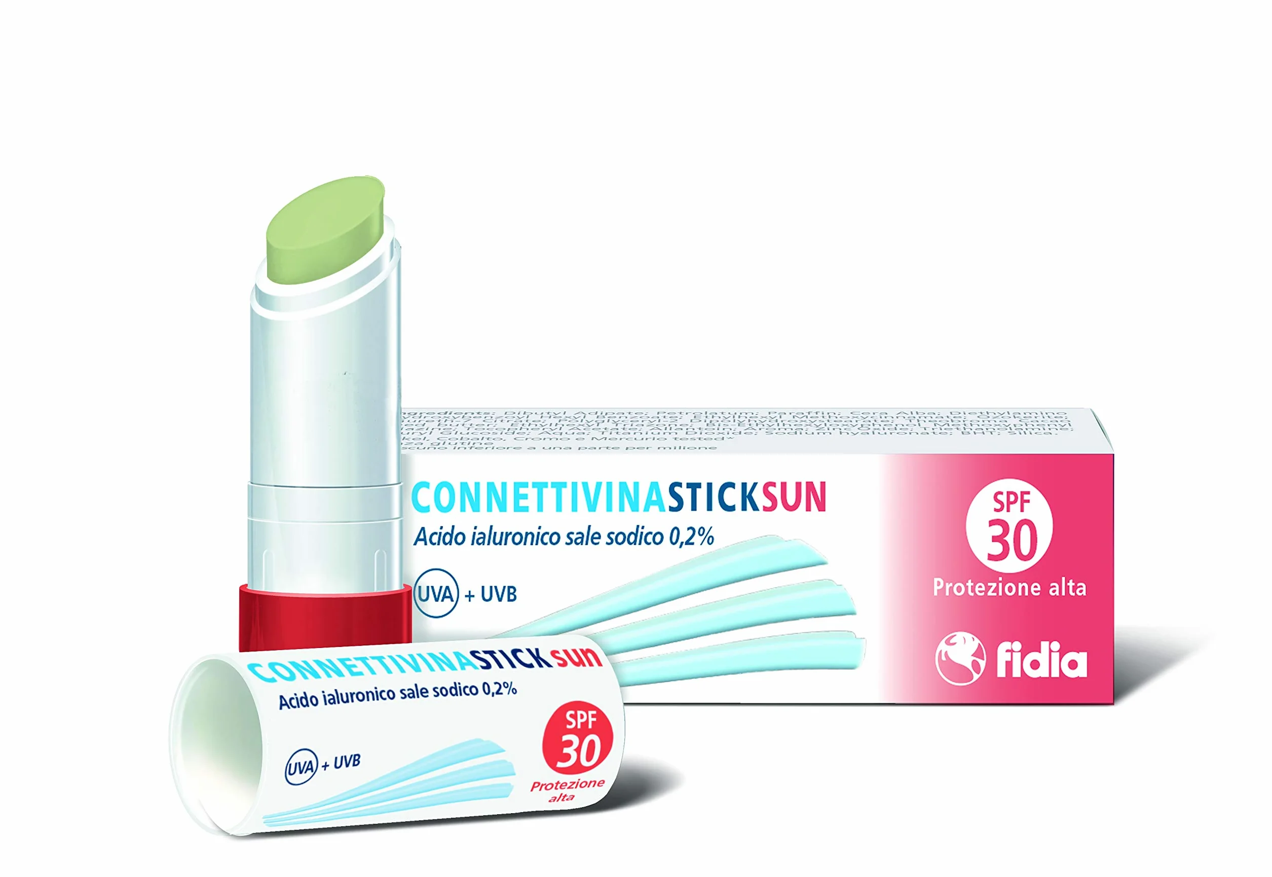 Fidia Farmacéuticos Connettivina StickSun Stick de Labios con Ácido Hialurónico 0,2% y SPF30 3g