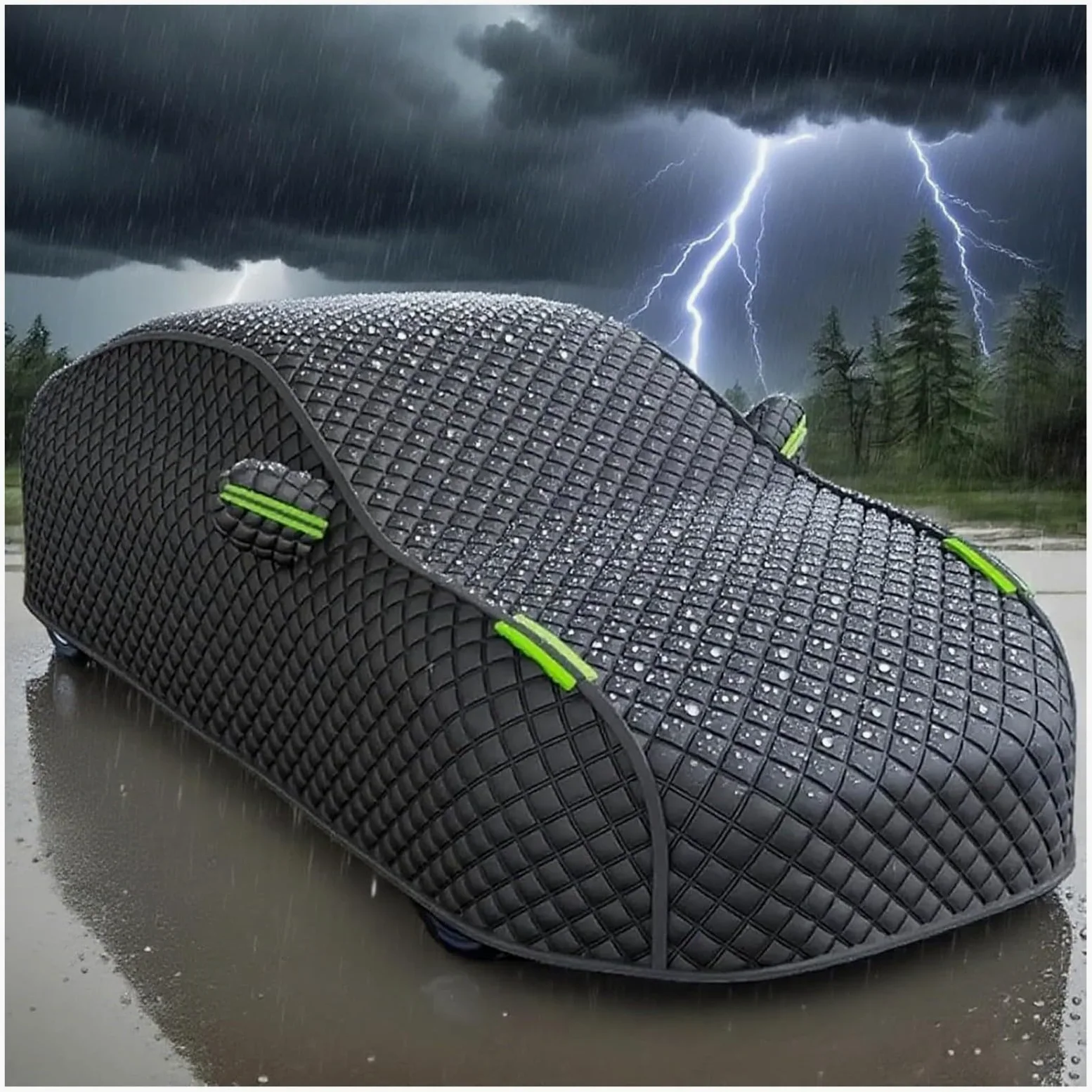 Funda Coche Antigranizo para Renault Twingo 2, Funda Coche Exterior,Protección contra La Lluvia Y El Granizo,Resistente Al Sol, Al Polvo,con Cremallera,fb13