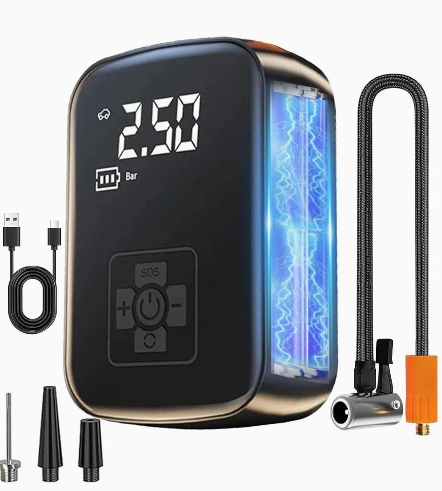 Inflador Ruedas Coche Inflador de neumáticos Portable Electric Air Compressor | La bomba de aire inalámbrica portátil compresor de aire 150PSI cansa la bomba de aire con la luz LED