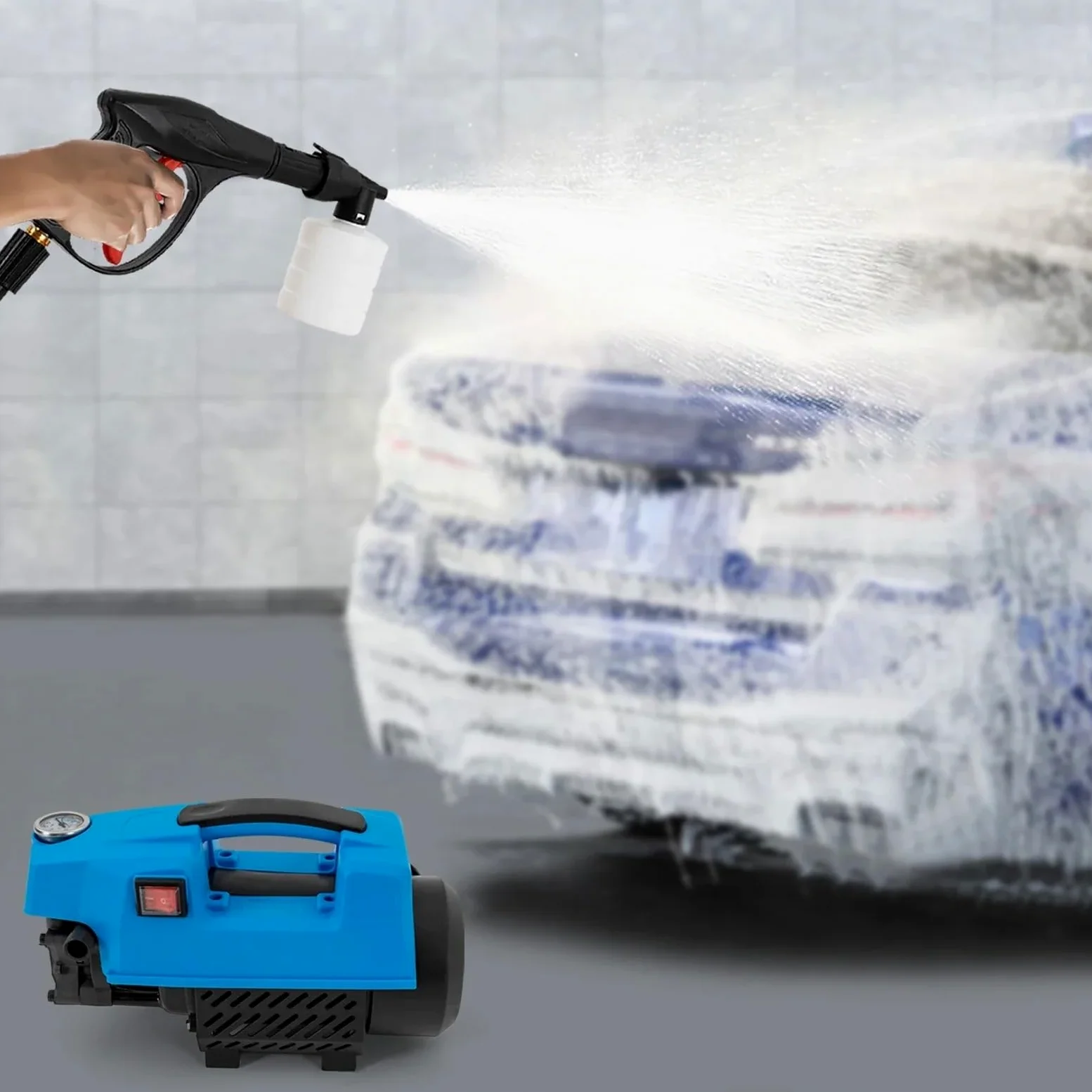 válvula limpiaparabrisas Bomba de hidrolavadora, motor de 1300 W, presión de 10 MPa, tres modos de limpieza, autocebante, disipación de calor